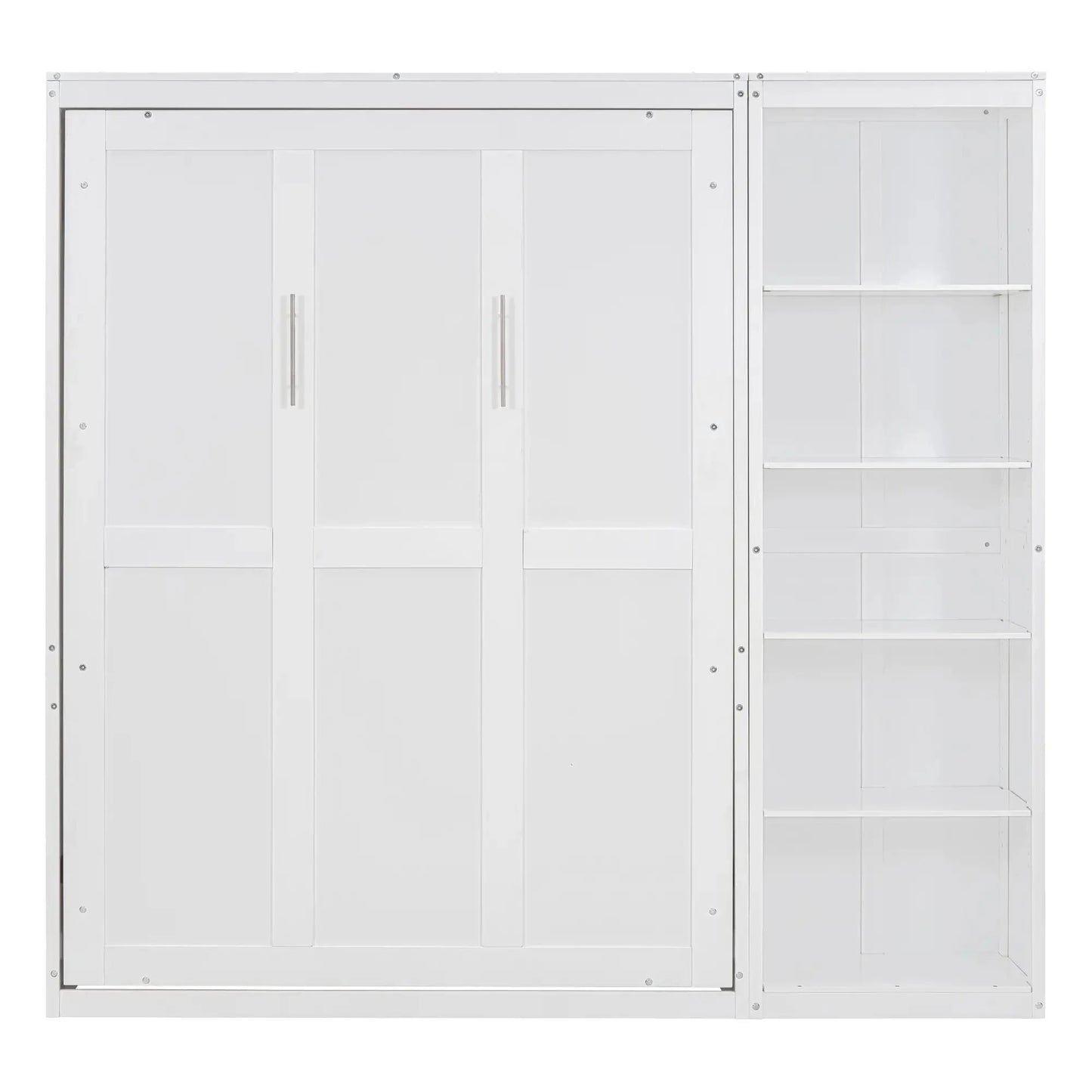 Aosom Murphy Wall Bed Full / White Murphy Wall Bed with Storage Shelves - Available in 2 Sizes and 2 Colours