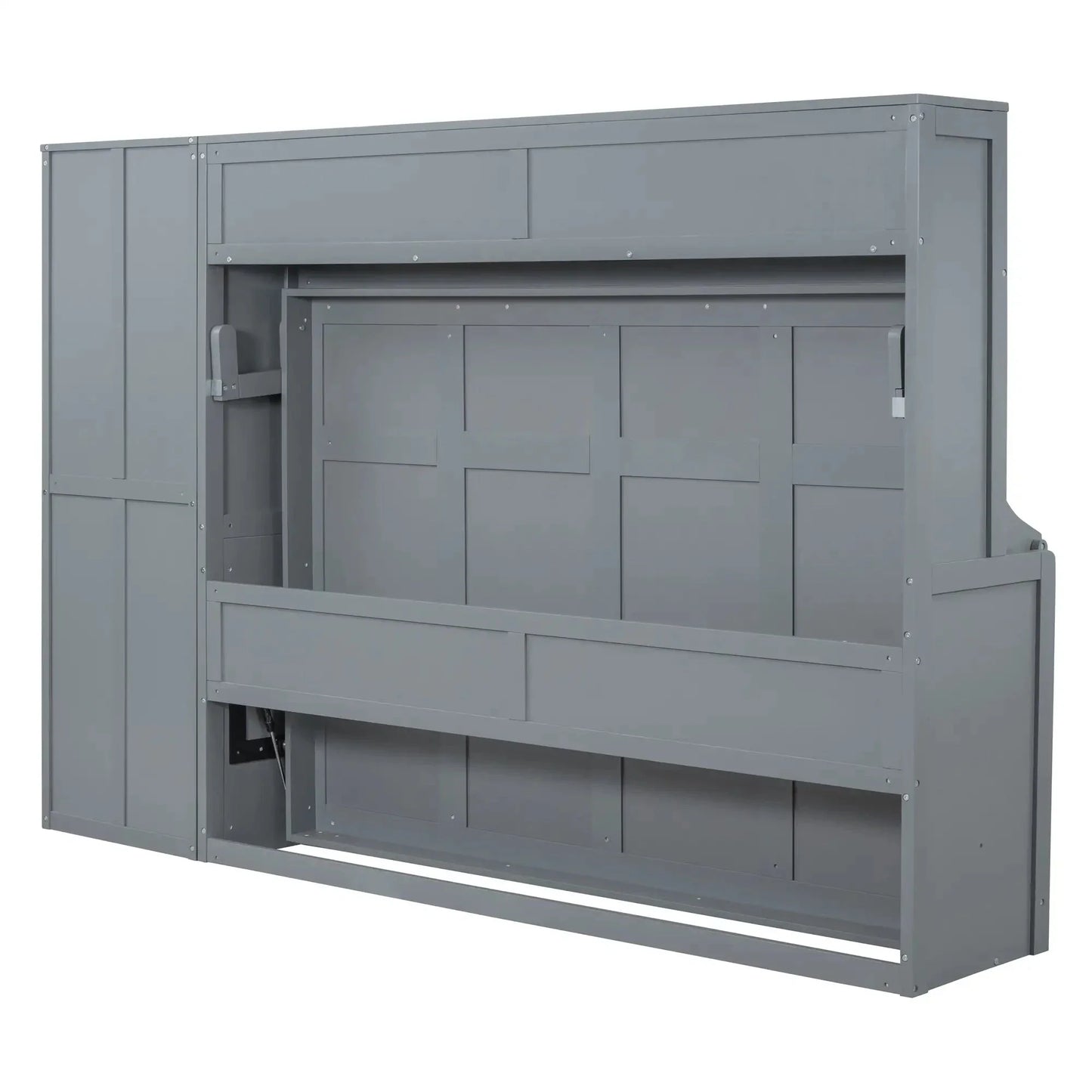 Aosom Murphy Wall Bed Murphy Bed with Storage and Closet - Available in 2 Sizes and 2 Colours