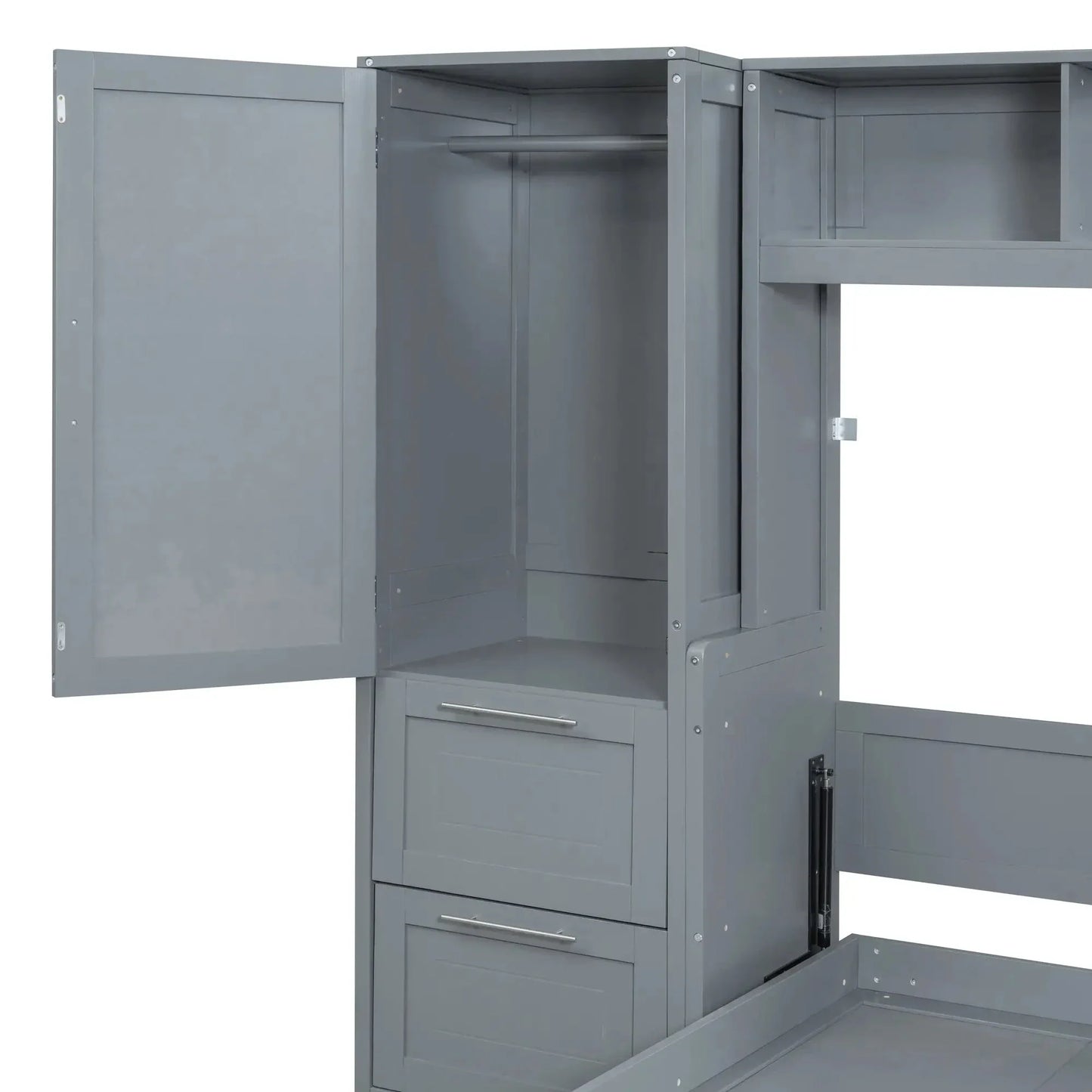 Aosom Murphy Wall Bed Murphy Bed with Storage and Closet - Available in 2 Sizes and 2 Colours