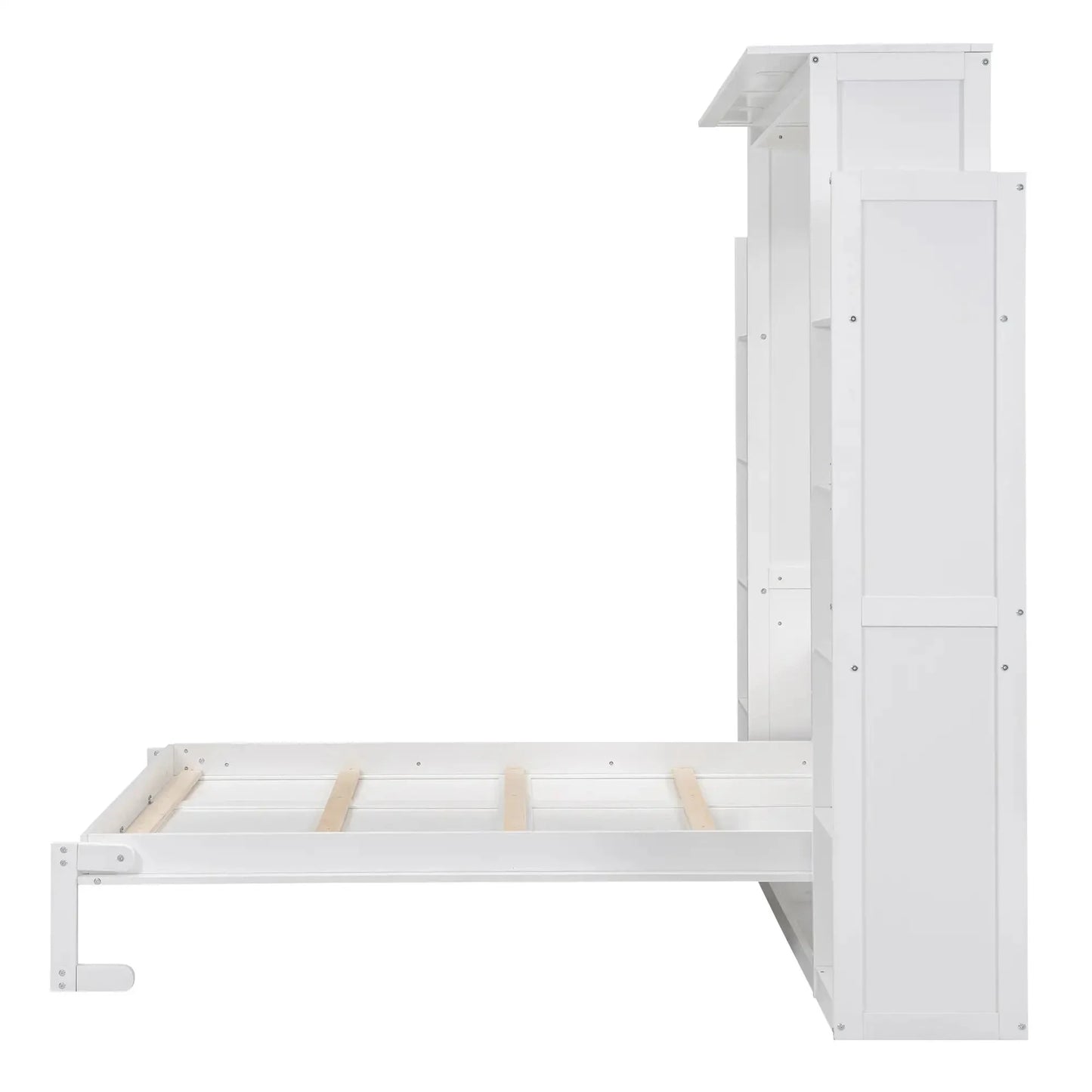 Aosom Murphy Wall Bed Murphy Wall Bed with Storage Shelves and LED Lights - Available in 2 Sizes and 2 Colours