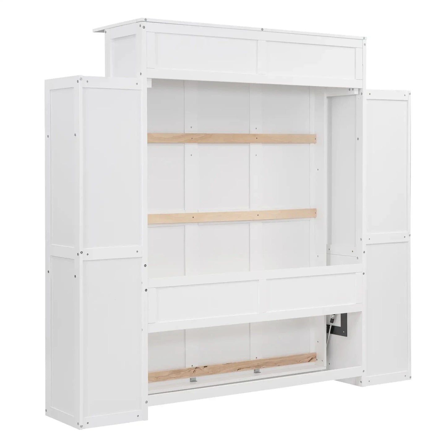 Aosom Murphy Wall Bed Murphy Wall Bed with Storage Shelves and LED Lights - Available in 2 Sizes and 2 Colours