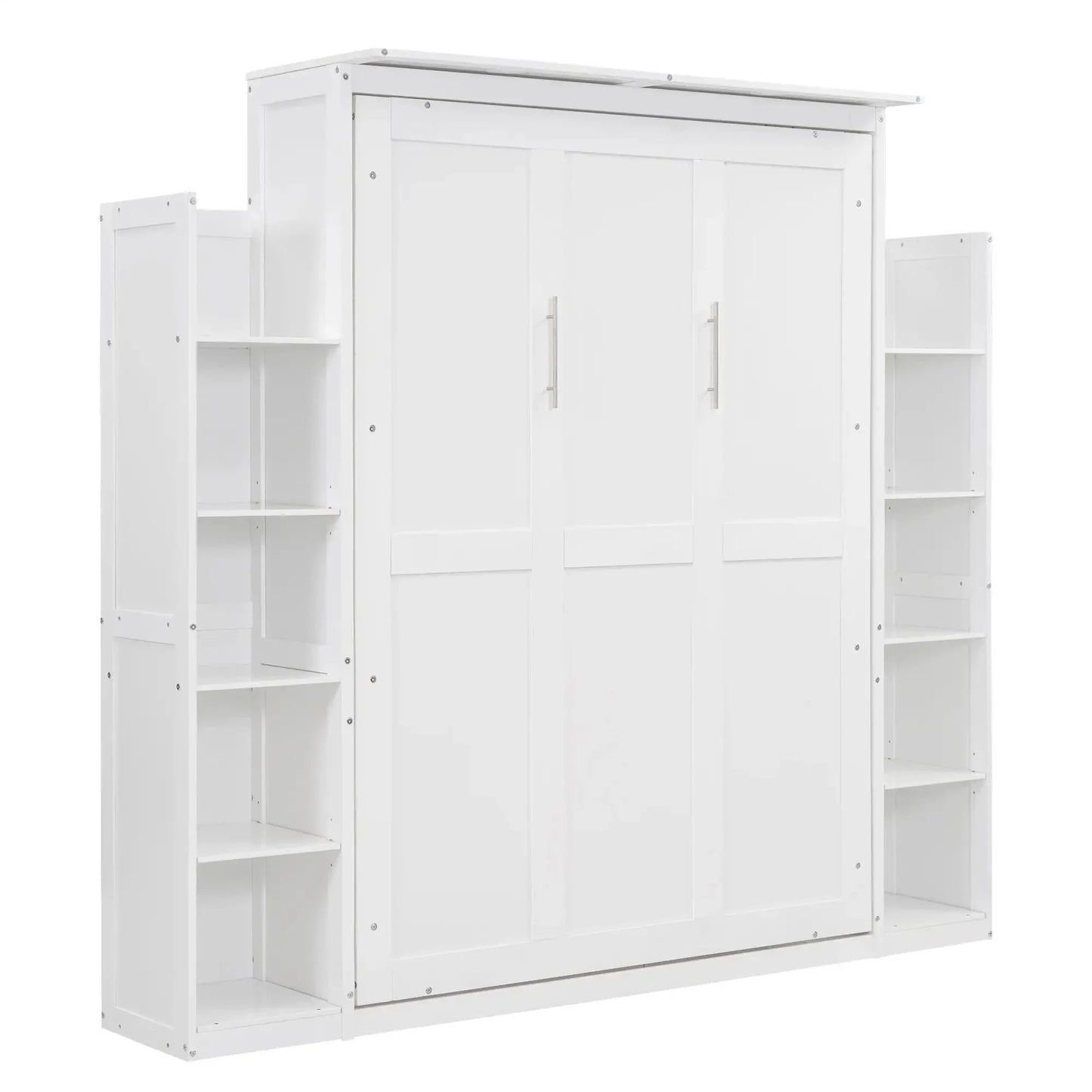 Aosom Murphy Wall Bed Murphy Wall Bed with Storage Shelves and LED Lights - Available in 2 Sizes and 2 Colours