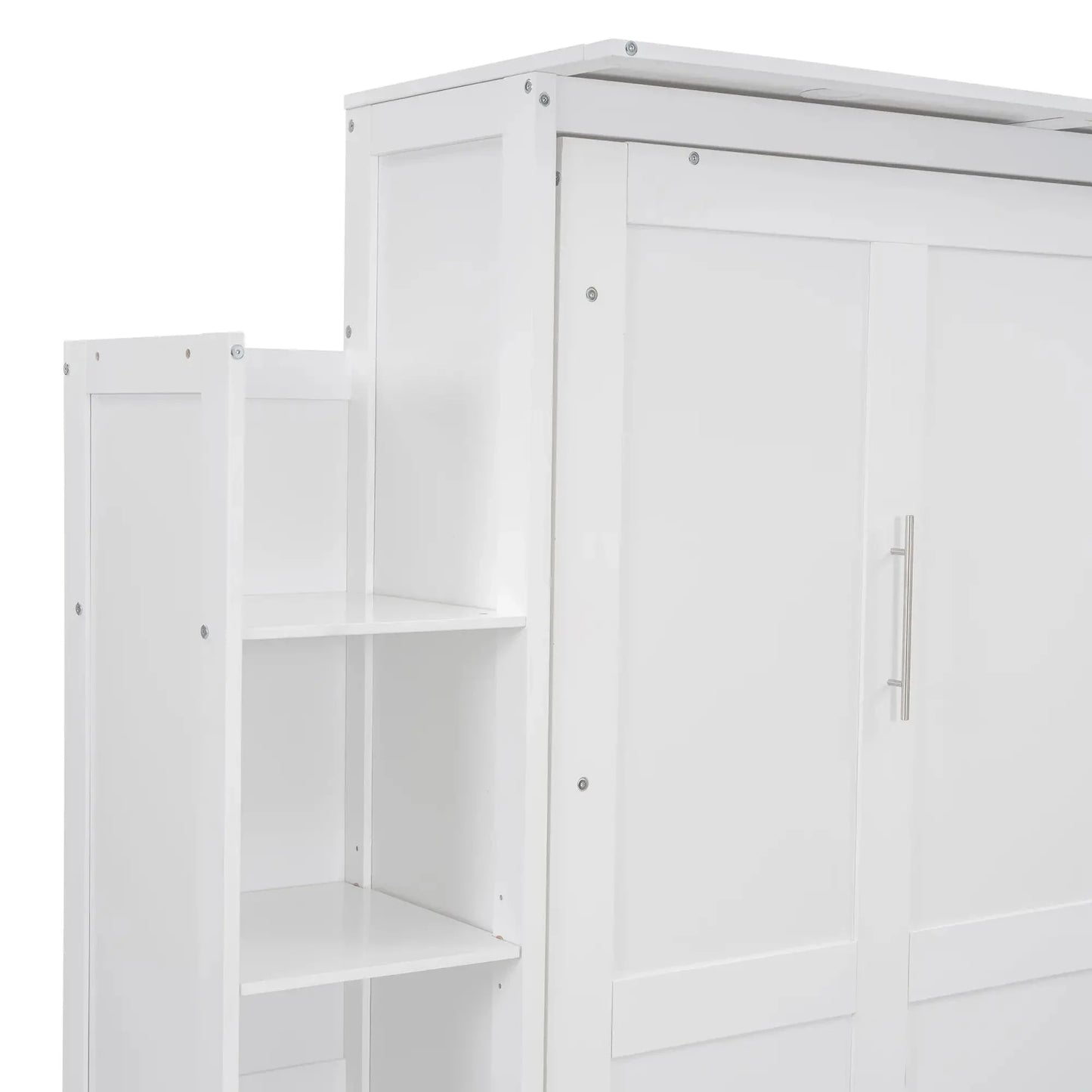 Aosom Murphy Wall Bed Murphy Wall Bed with Storage Shelves and LED Lights - Available in 2 Sizes and 2 Colours