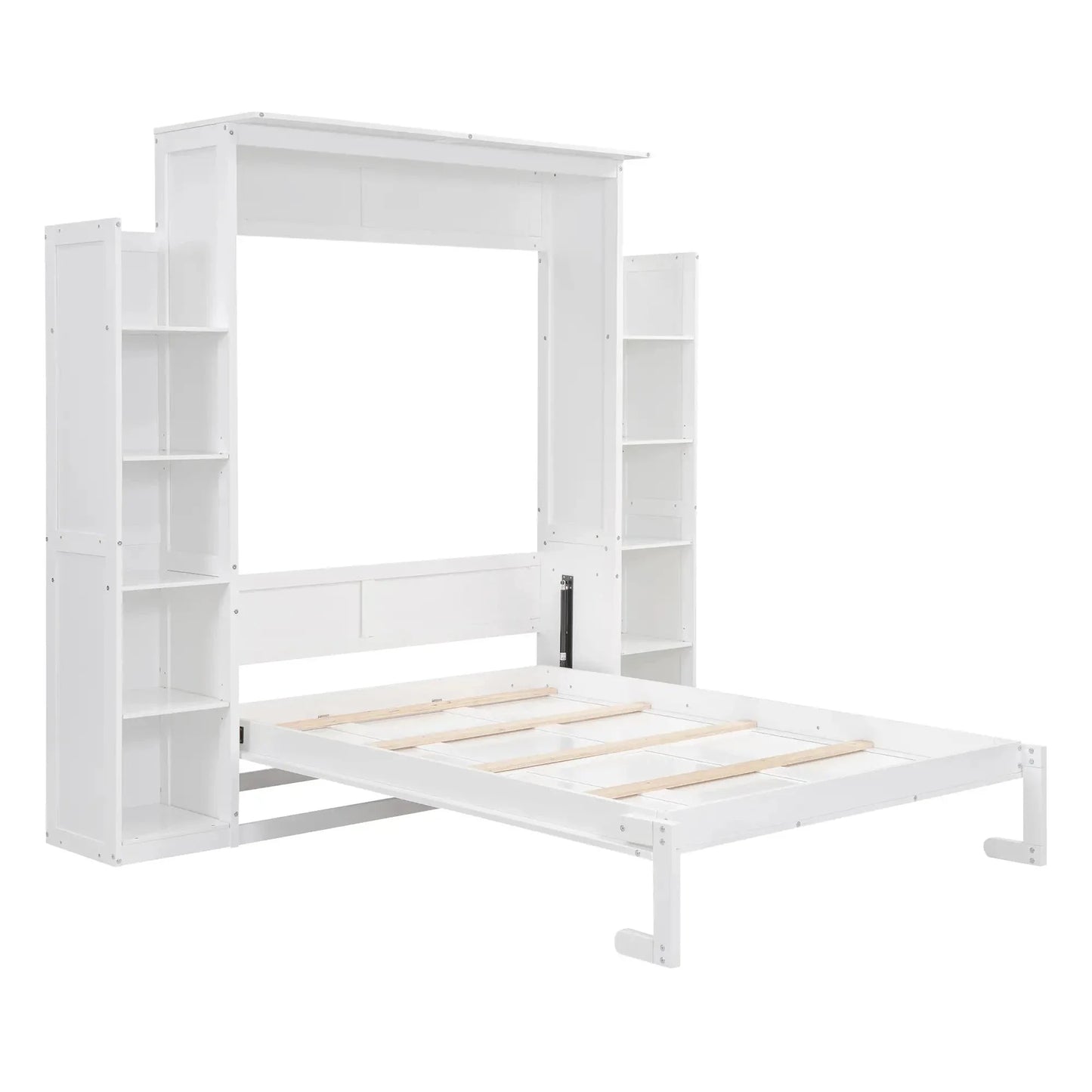Aosom Murphy Wall Bed Murphy Wall Bed with Storage Shelves and LED Lights - Available in 2 Sizes and 2 Colours