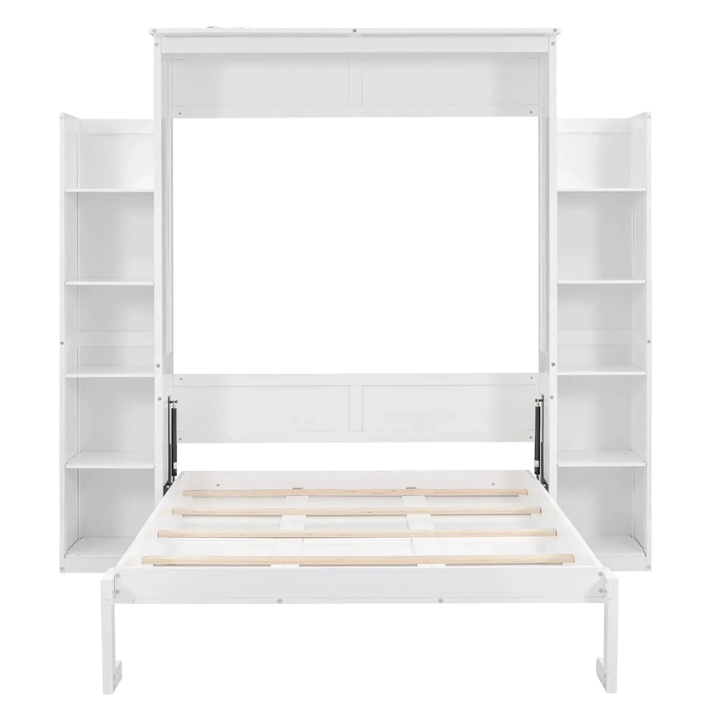 Aosom Murphy Wall Bed Murphy Wall Bed with Storage Shelves and LED Lights - Available in 2 Sizes and 2 Colours