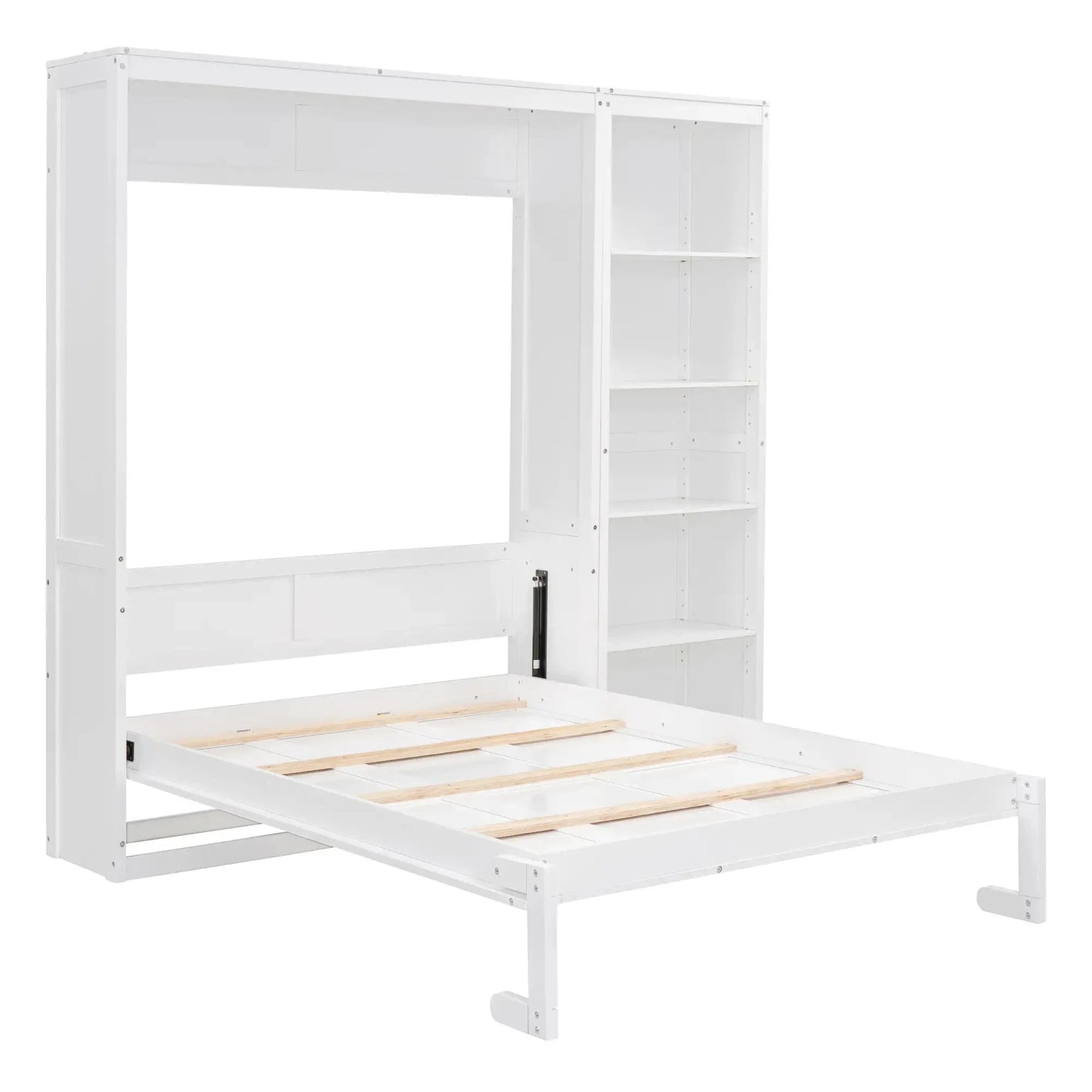 Aosom Murphy Wall Bed Murphy Wall Bed with Storage Shelves - Available in 2 Sizes and 2 Colours