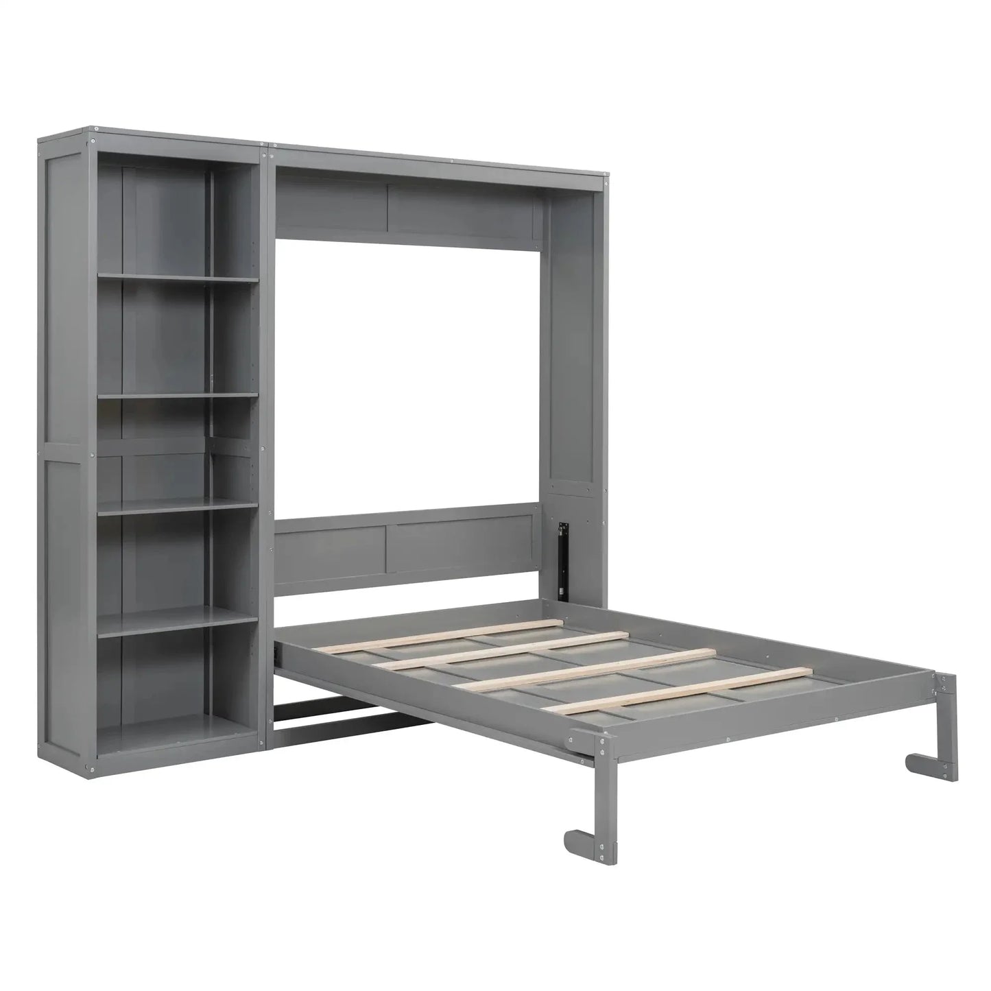 Aosom Murphy Wall Bed Murphy Wall Bed with Storage Shelves - Available in 2 Sizes and 2 Colours