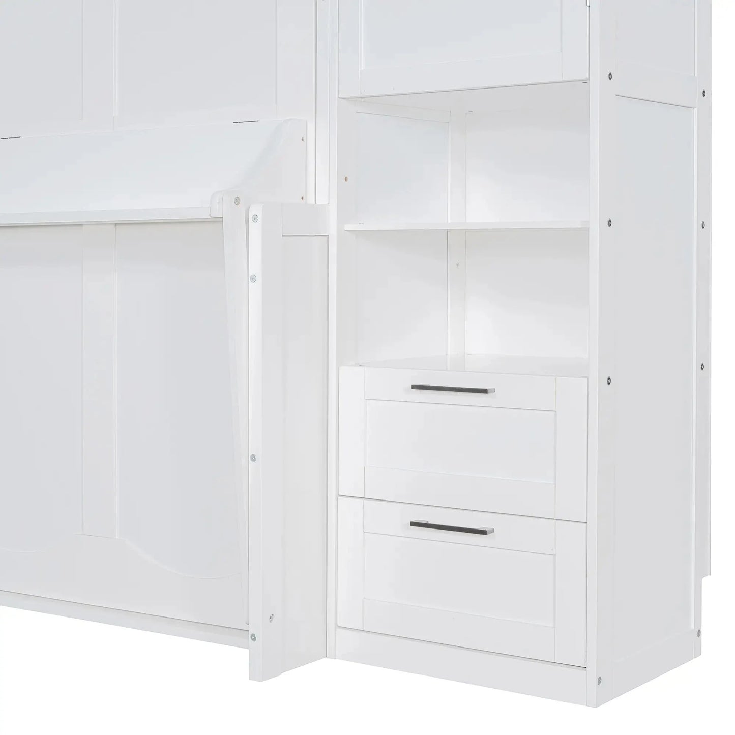 Aosom Murphy Wall Bed Queen Size Murphy Wall Bed with Storage, Drawers and Shelves - Available in 2 Colours