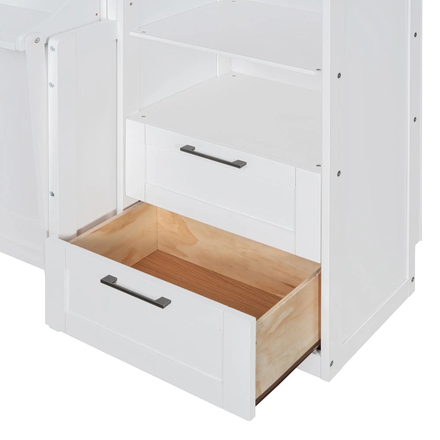Aosom Murphy Wall Bed Queen Size Murphy Wall Bed with Storage, Drawers and Shelves - Available in 2 Colours