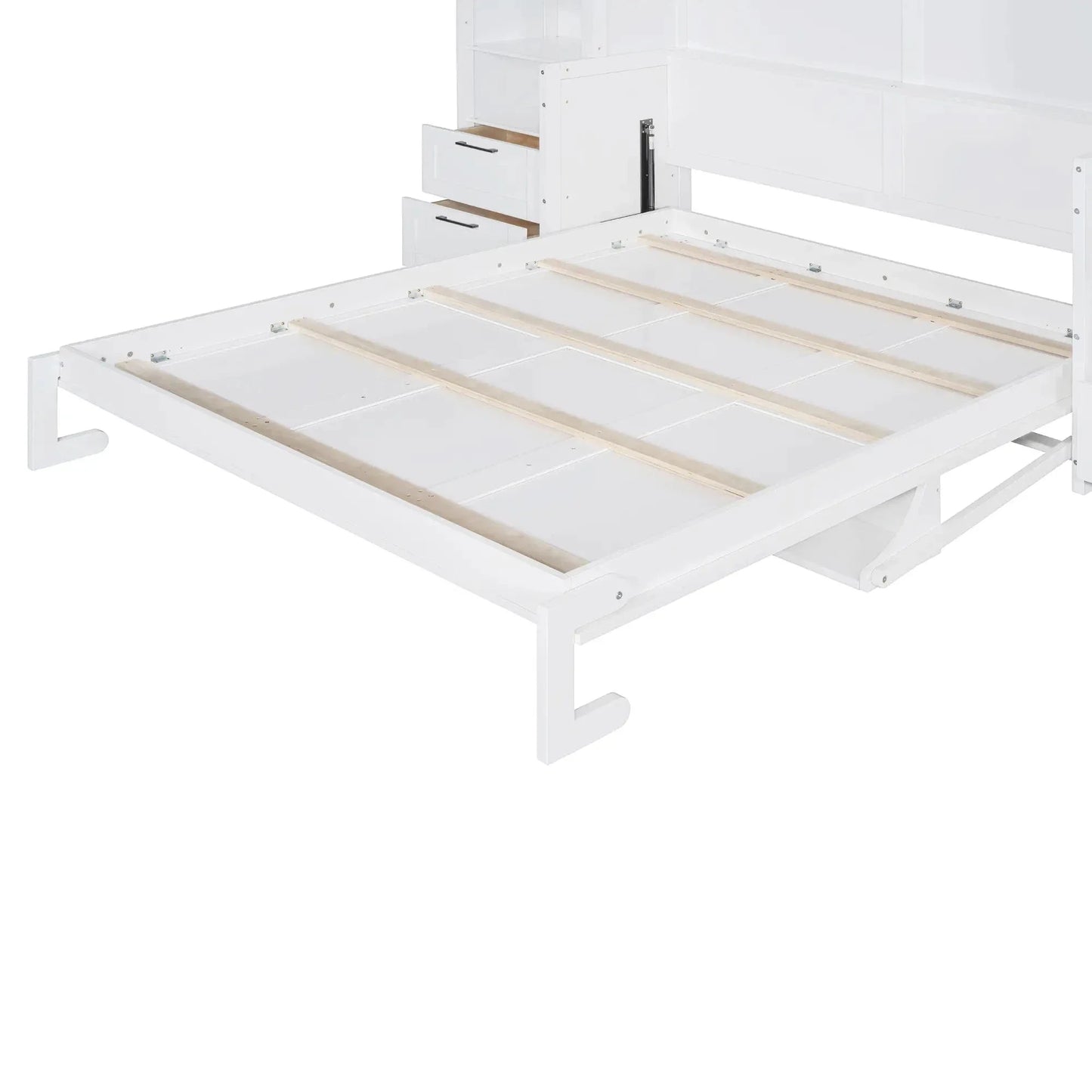 Aosom Murphy Wall Bed Queen Size Murphy Wall Bed with Storage, Drawers and Shelves - Available in 2 Colours