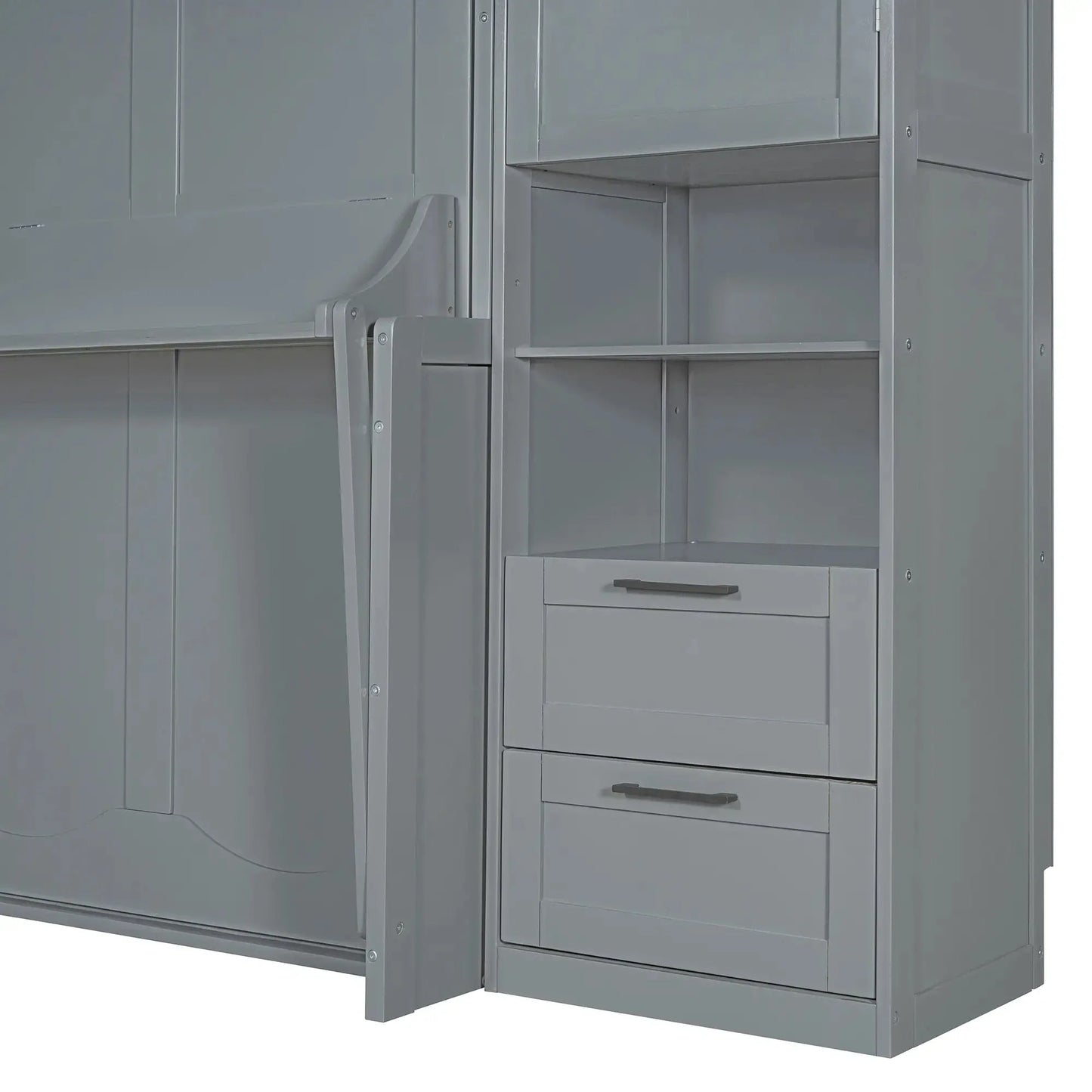 Aosom Murphy Wall Bed Queen Size Murphy Wall Bed with Storage, Drawers and Shelves - Available in 2 Colours