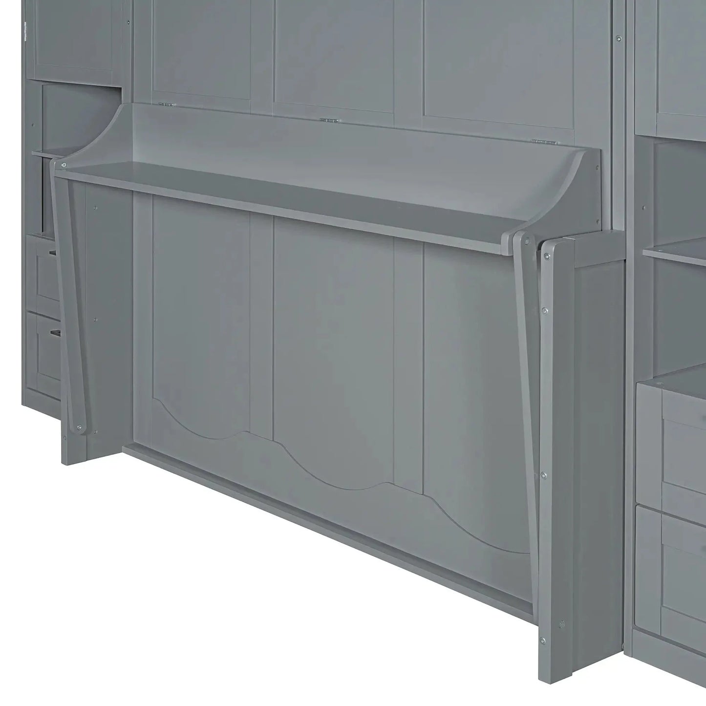 Aosom Murphy Wall Bed Queen Size Murphy Wall Bed with Storage, Drawers and Shelves - Available in 2 Colours