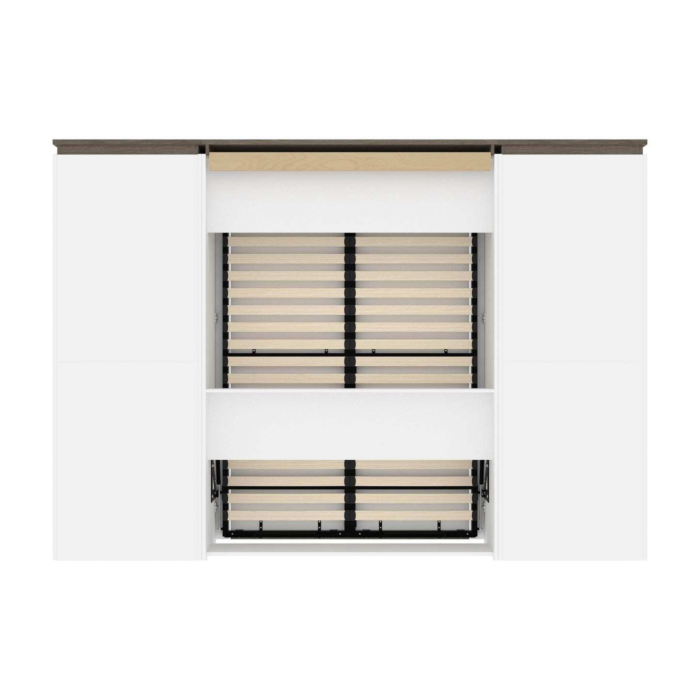 Modubox Murphy Wall Bed Orion 118"W Full Murphy Wall Bed and 2 Shelving Units - Available in 2 Colours
