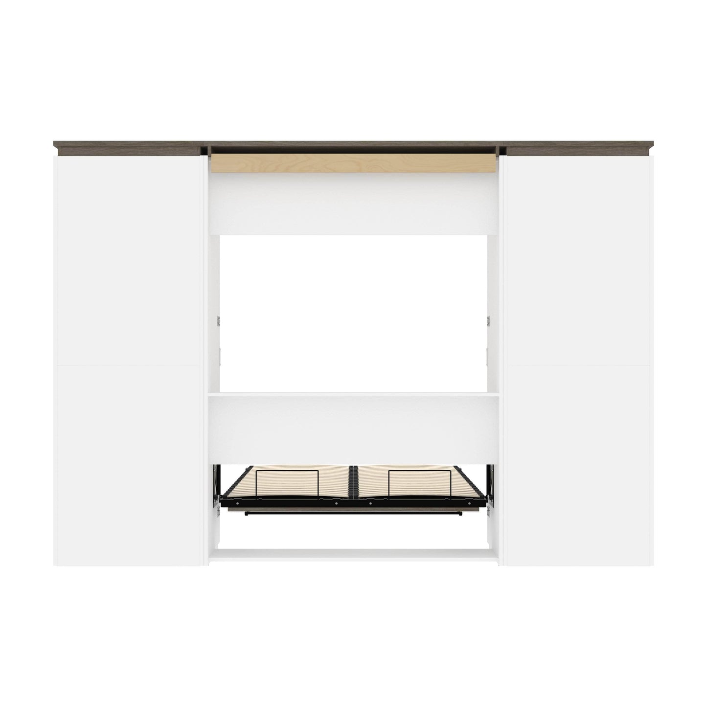 Modubox Murphy Wall Bed Orion 118"W Full Murphy Wall Bed and 2 Shelving Units - Available in 2 Colours
