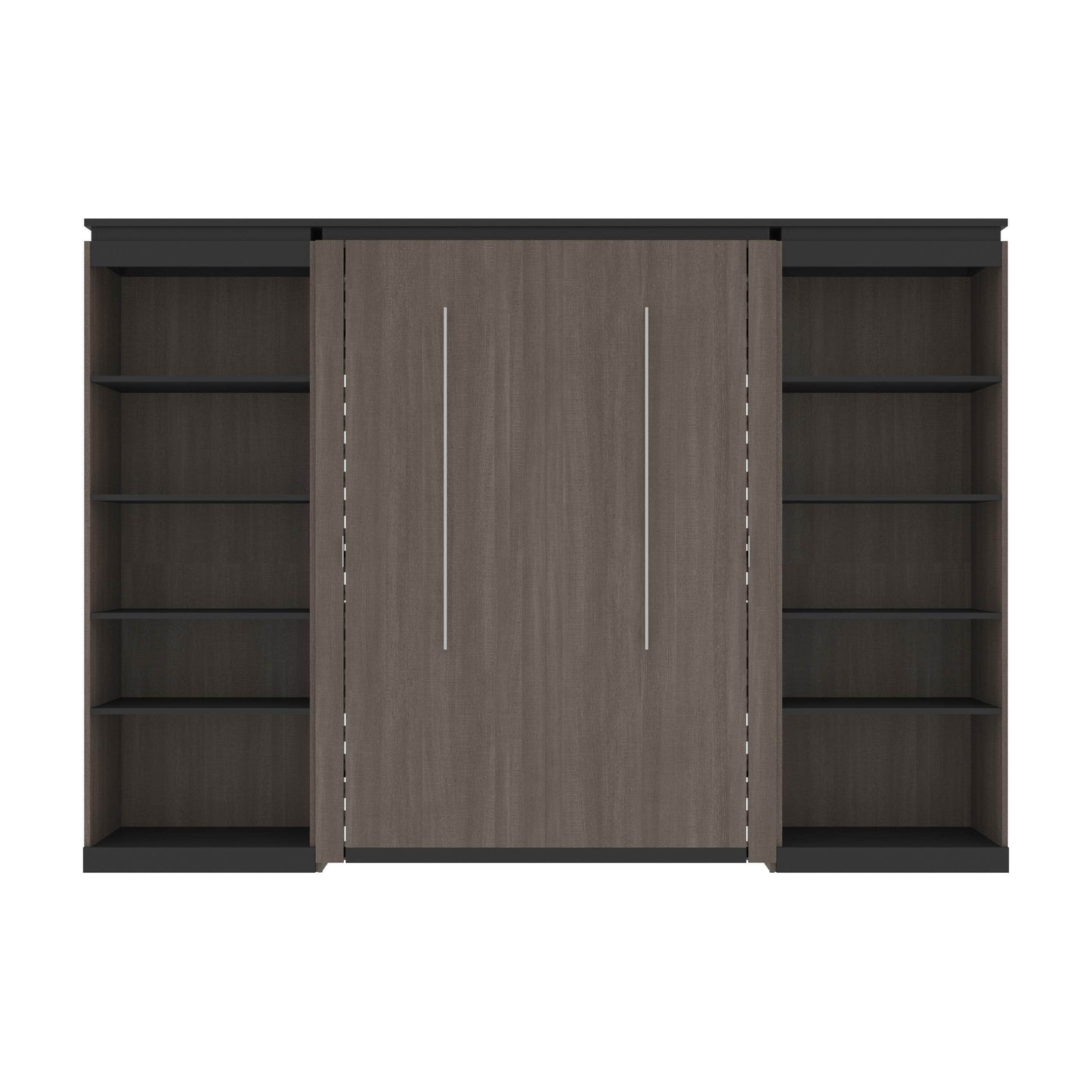 Modubox Murphy Wall Bed Orion 118"W Full Murphy Wall Bed and 2 Shelving Units - Available in 2 Colours
