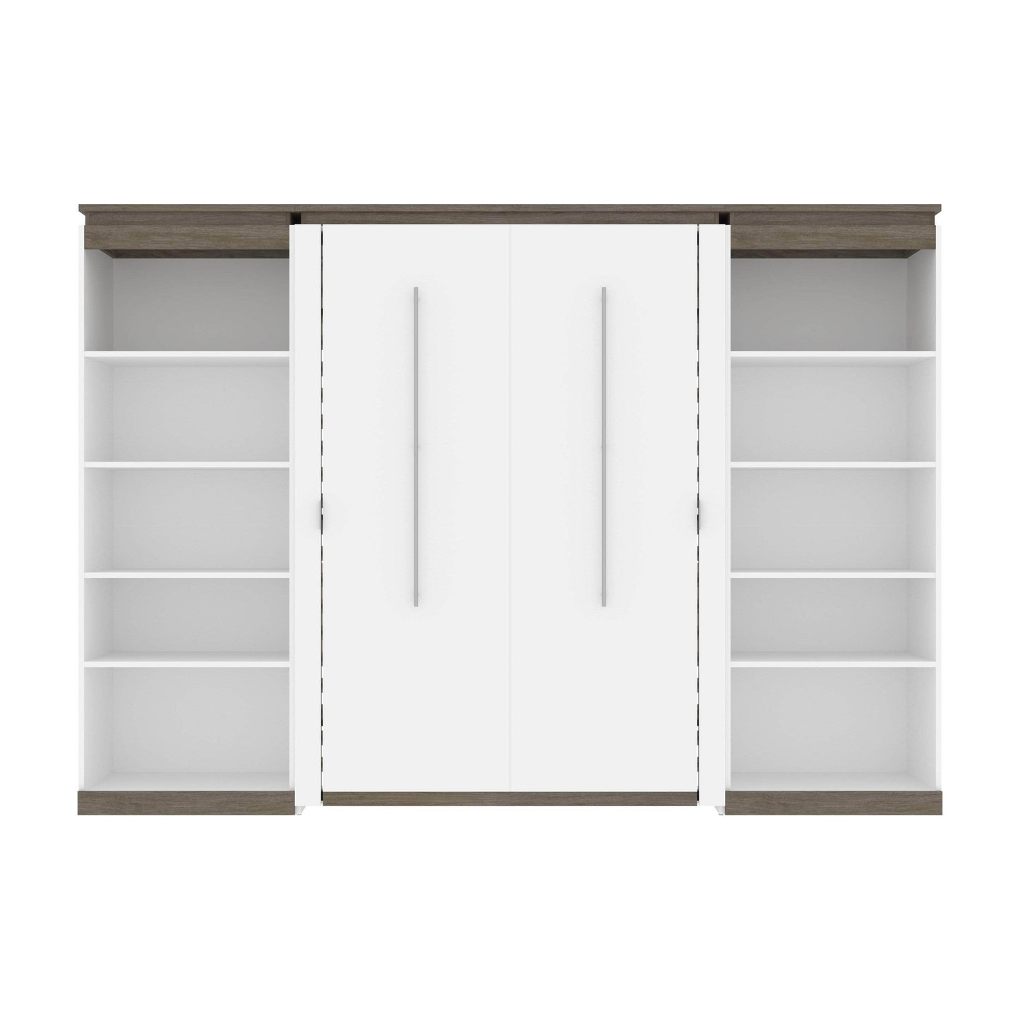 Modubox Murphy Wall Bed Orion 118"W Full Murphy Wall Bed and 2 Shelving Units - Available in 2 Colours