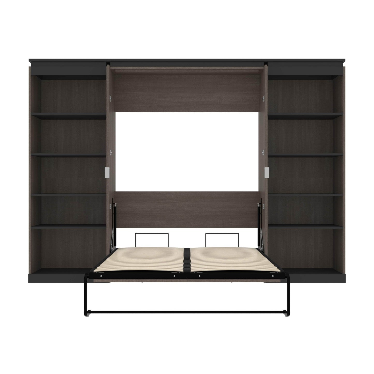 Modubox Murphy Wall Bed Orion 118"W Full Murphy Wall Bed and 2 Shelving Units - Available in 2 Colours
