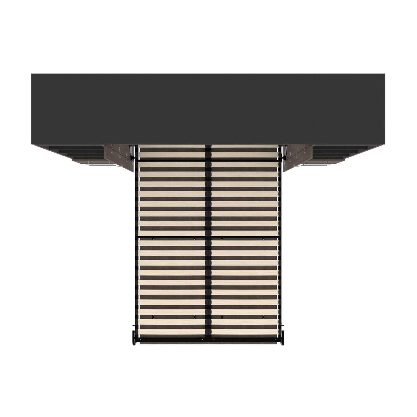 Modubox Murphy Wall Bed Orion 98"W Full Murphy Wall Bed with 2 Narrow Shelving Units and Drawers - Available in 2 Colours