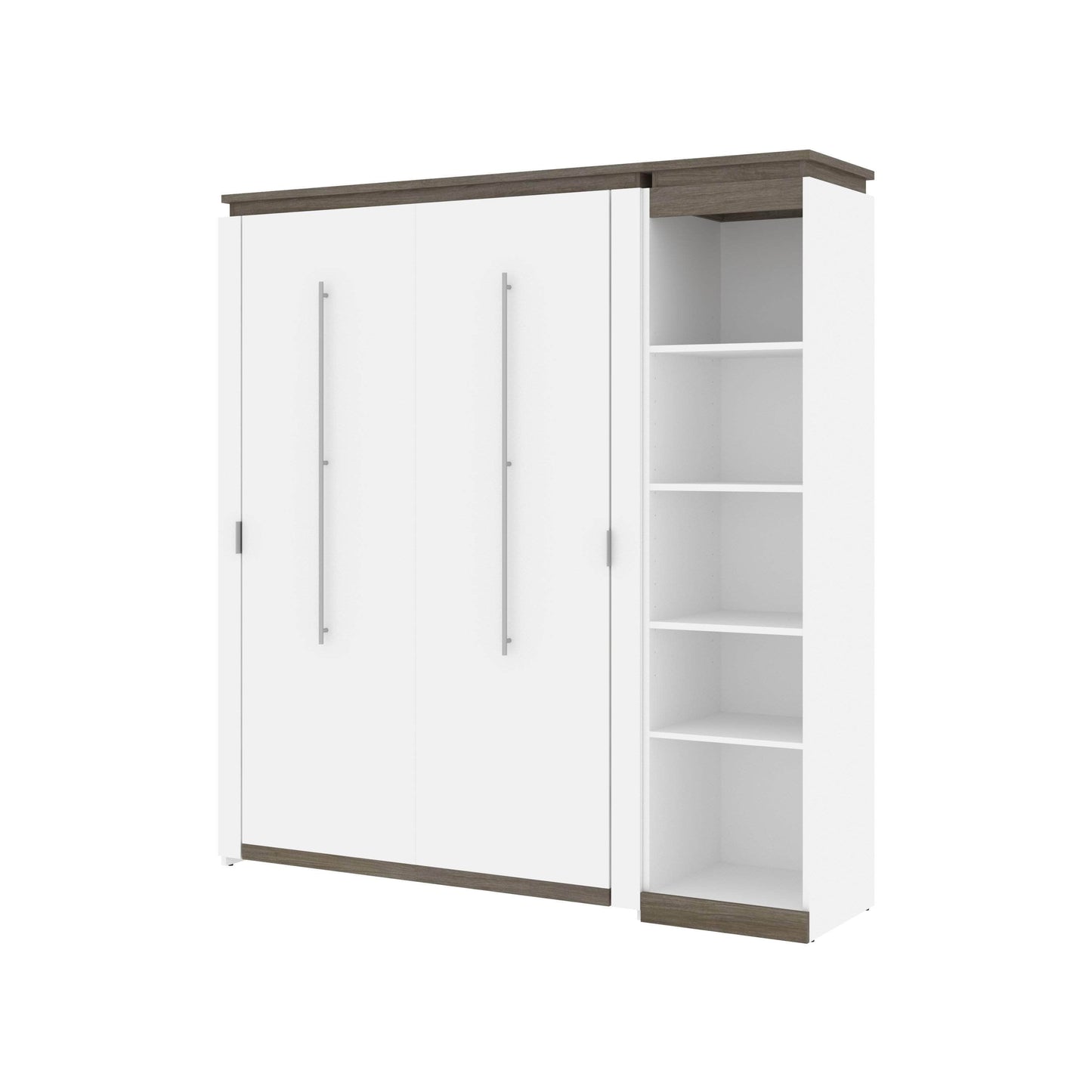 Modubox Murphy Wall Bed Orion Full Murphy Wall Bed with Narrow Shelving Unit - Available in 2 Colours
