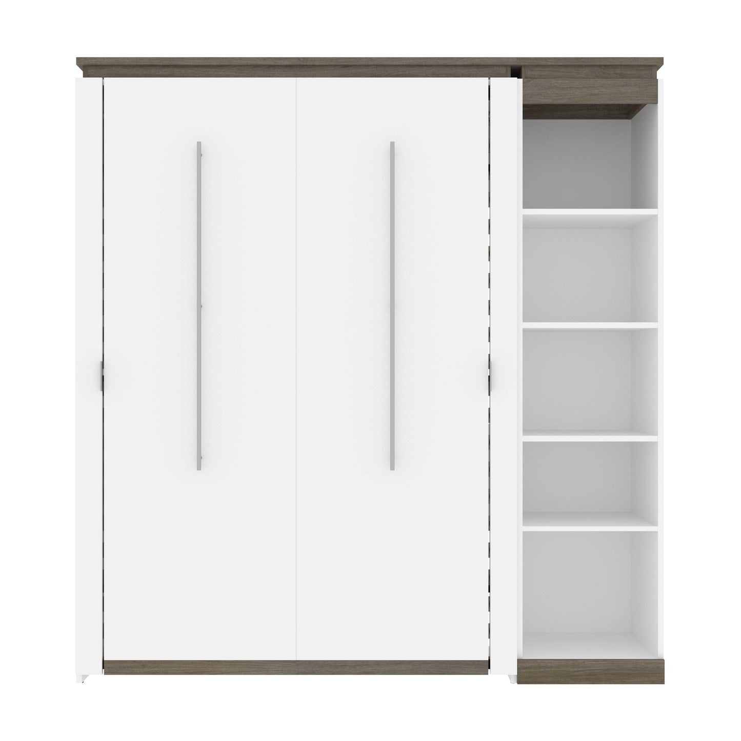 Modubox Murphy Wall Bed Orion Full Murphy Wall Bed with Narrow Shelving Unit - Available in 2 Colours