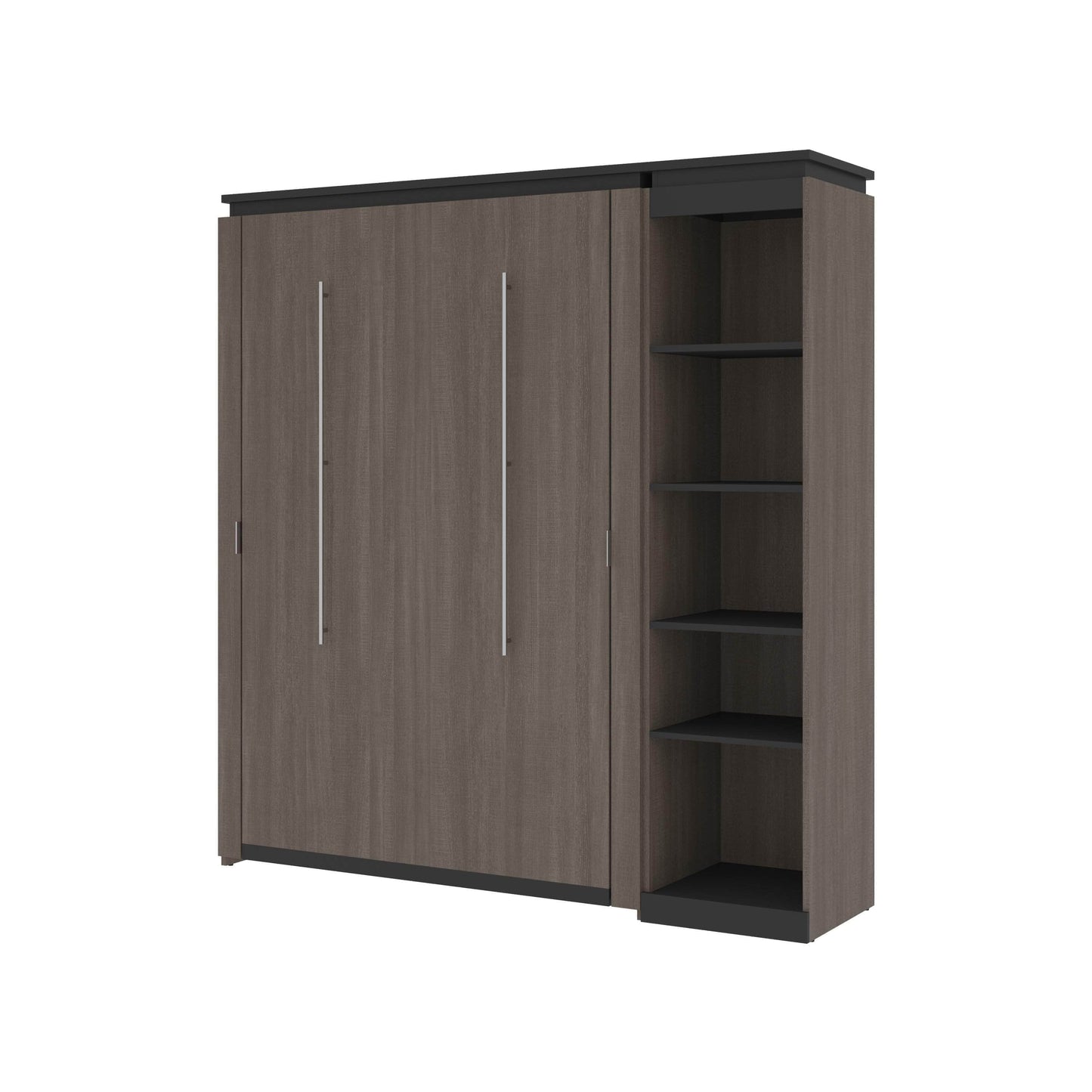 Modubox Murphy Wall Bed Orion Full Murphy Wall Bed with Narrow Shelving Unit - Available in 2 Colours