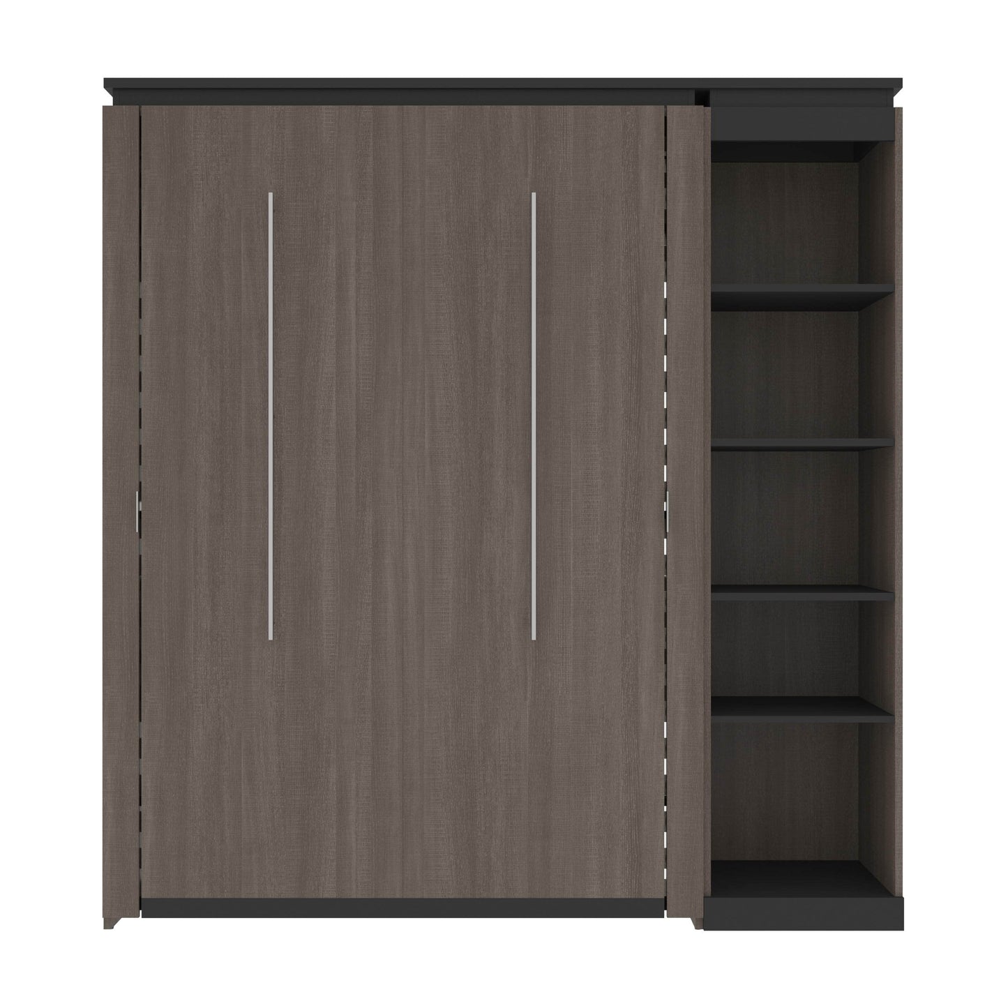 Modubox Murphy Wall Bed Orion Full Murphy Wall Bed with Narrow Shelving Unit - Available in 2 Colours