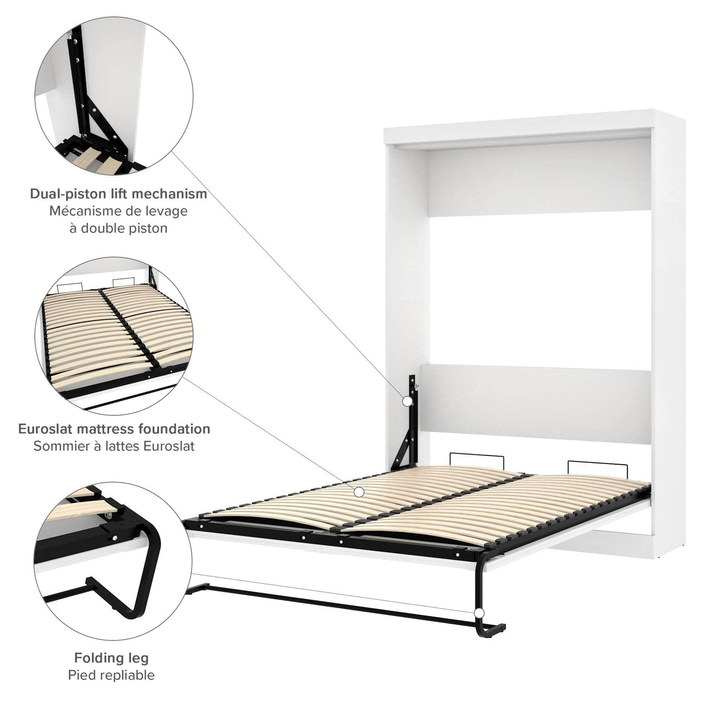 Modubox Murphy Wall Bed Pur Full Murphy Wall Bed, a Storage Unit and a Sofa (84“) - Available in 2 Colours