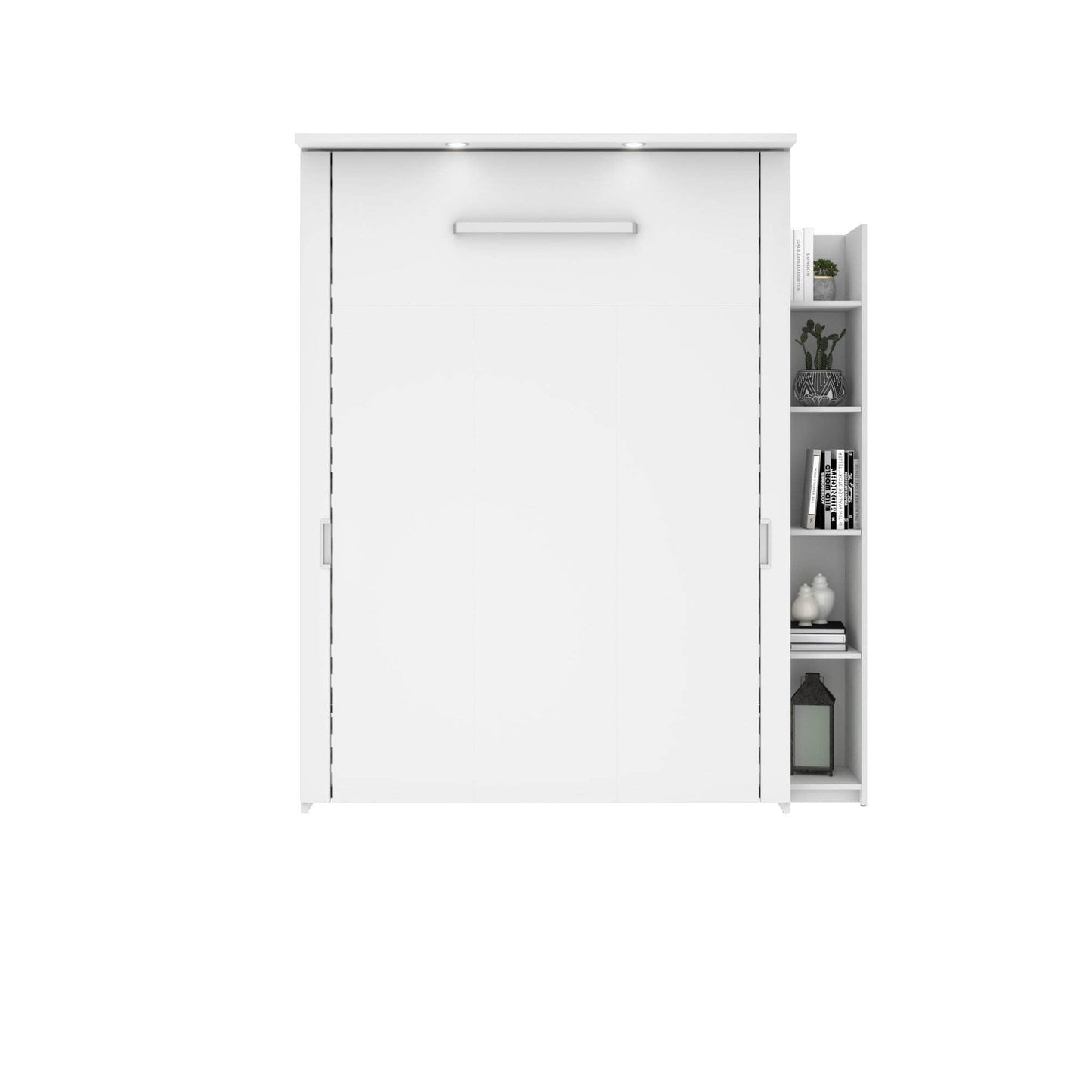 Modubox Murphy Wall Bed White Lumina Full Murphy Wall Bed and 1 Storage Unit (69”) - White