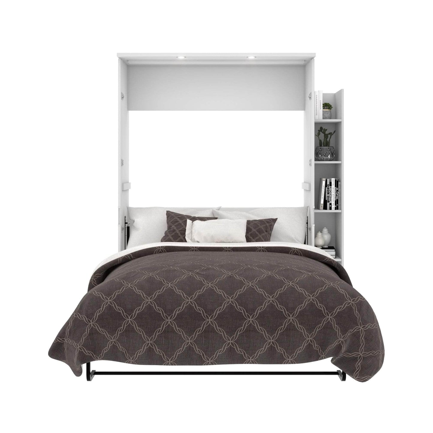 Modubox Murphy Wall Bed White Lumina Full Murphy Wall Bed and 1 Storage Unit (69”) - White