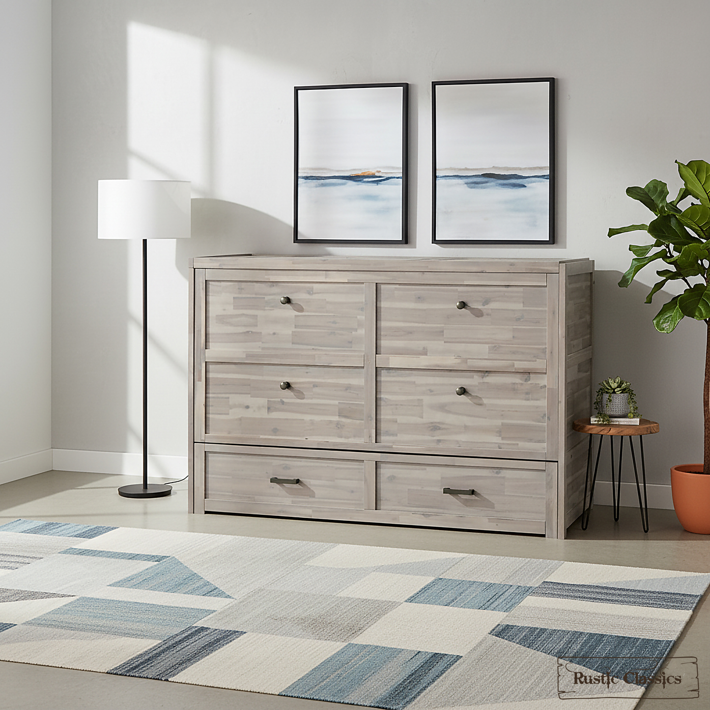 Stow Queen Size Murphy Bed Cabinet with Gel Memory Foam Mattress - Available in 4 Colours