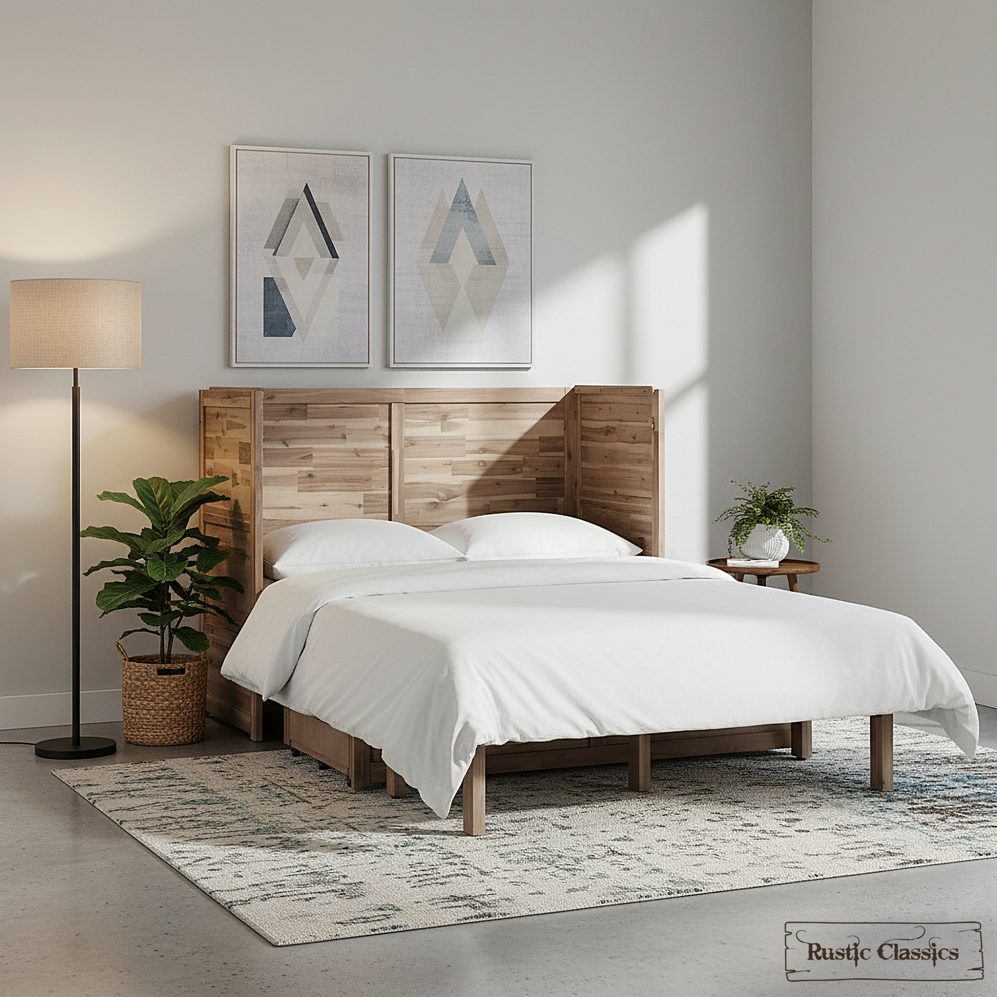 Stow Full Size Murphy Bed Cabinet with Gel Memory Foam Mattress - Available in 4 Colours