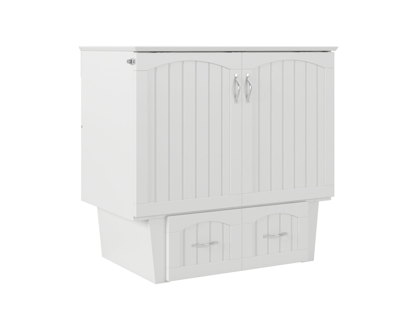 AFI Furnishings Afi Nantucket Murphy Bed Chest with 6" Matteress, Storage Drawer & Built-in Charger Twin siz in White