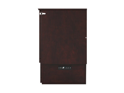 AFI Furnishings Afi Nantucket Murphy Bed Chest with 6" Matteress, Storage Drawer & Built-in Charger Full siz in Espresso
