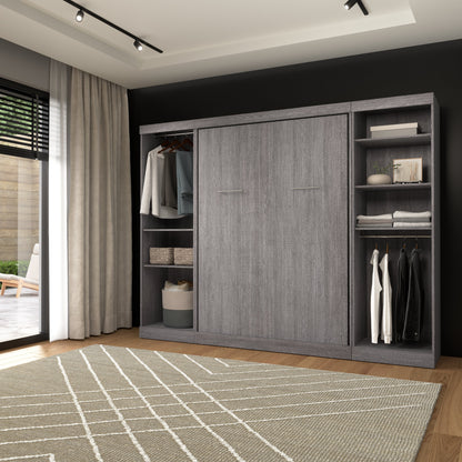Modubox Nebula Full Murphy Bed and 2 Closet Organizers (109W) in Bark Grey