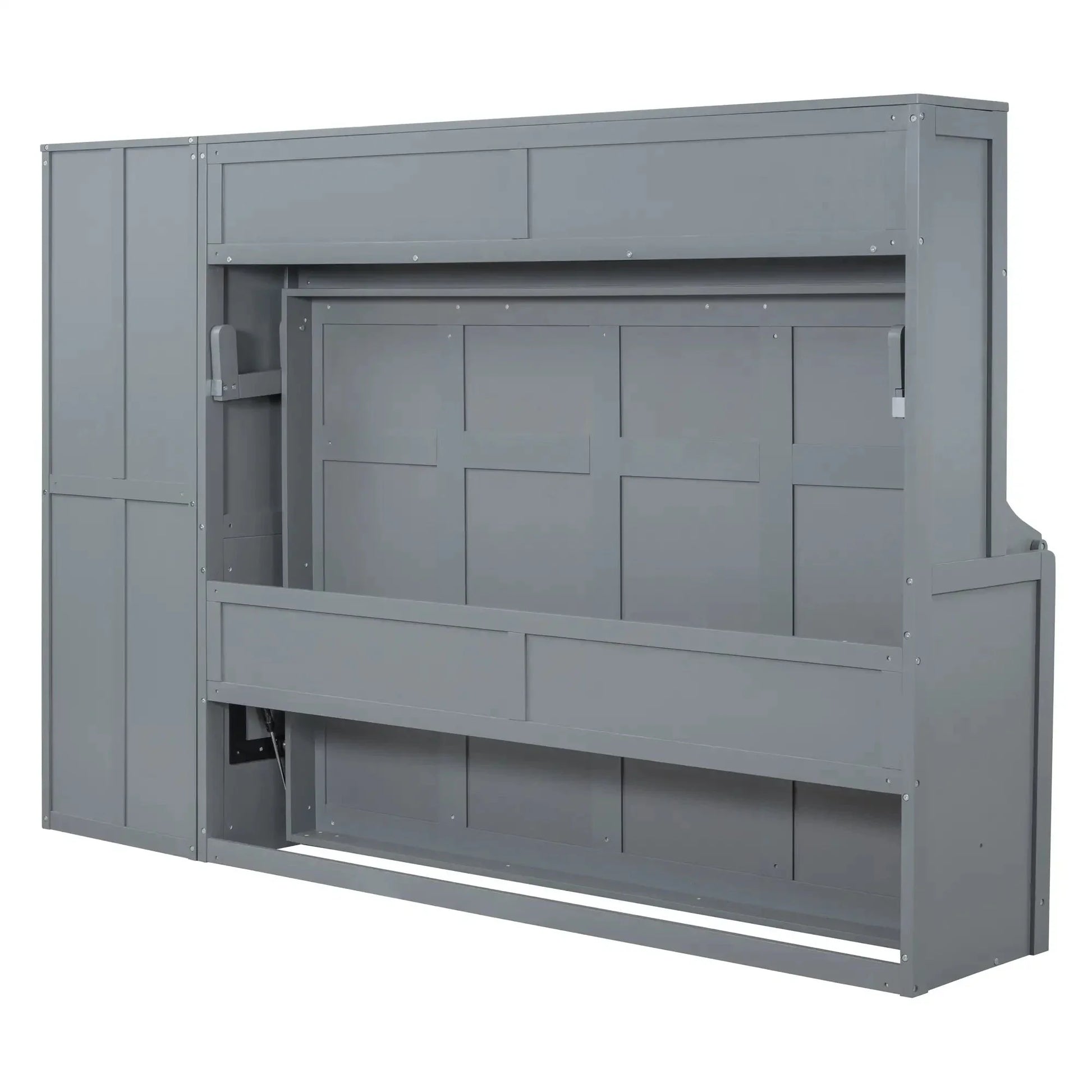 Aosom Murphy Wall Bed Murphy Bed with Storage and Closet - Available in 2 Sizes and 2 Colours