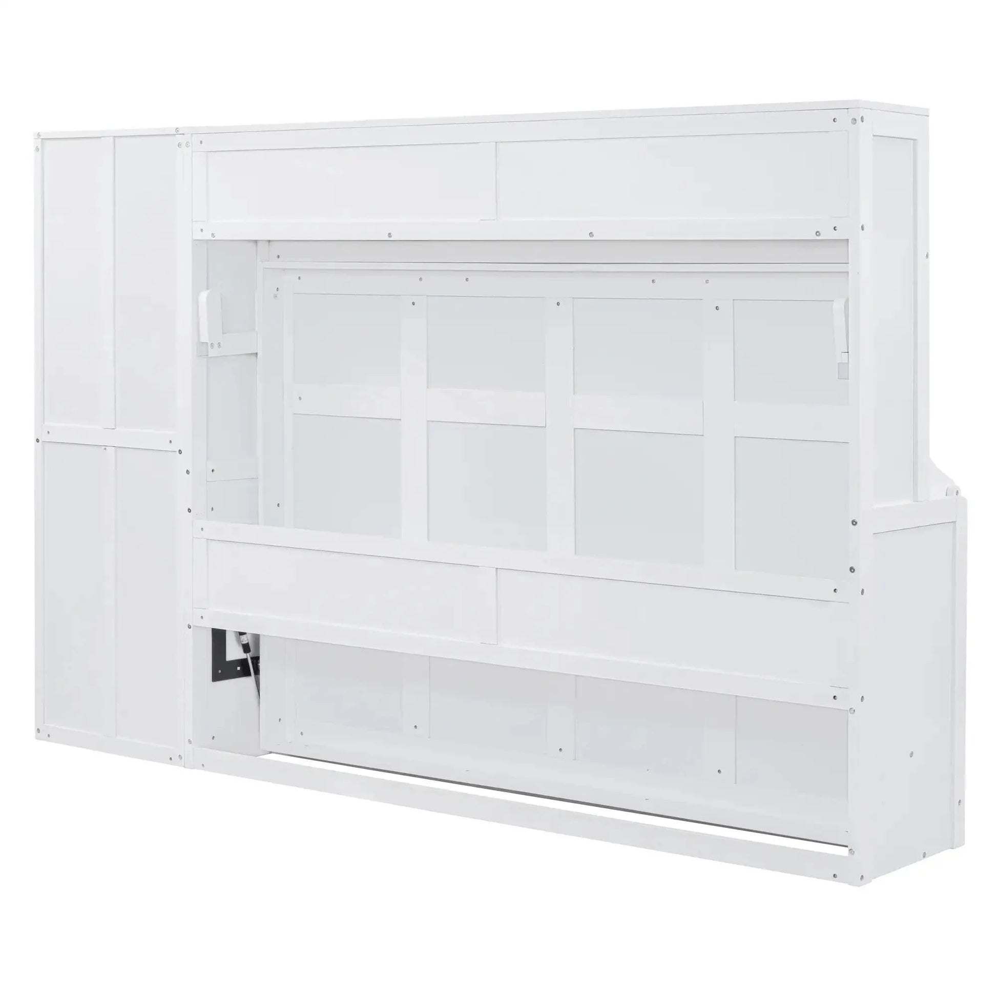 Aosom Murphy Wall Bed Murphy Bed with Storage and Closet - Available in 2 Sizes and 2 Colours