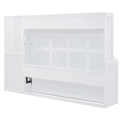 Aosom Murphy Wall Bed Murphy Bed with Storage and Closet - Available in 2 Sizes and 2 Colours