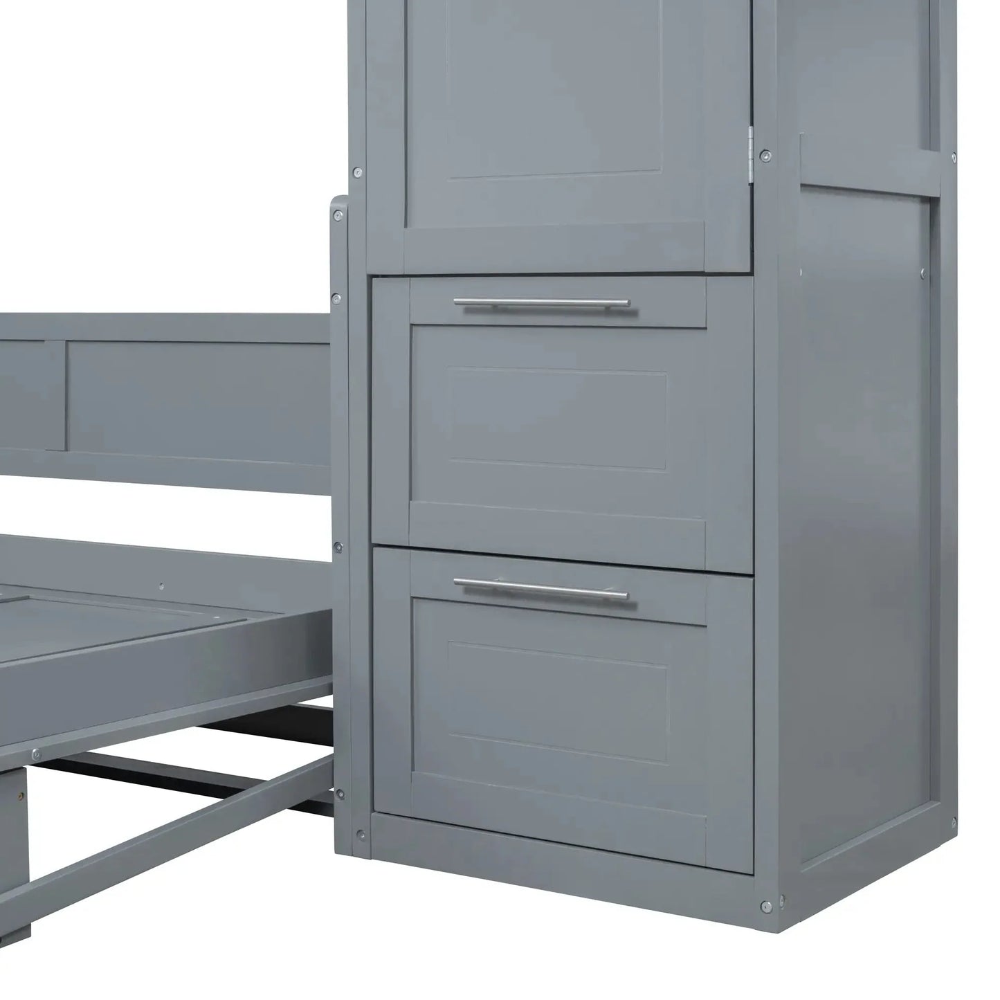 Aosom Murphy Wall Bed Murphy Bed with Storage and Closet - Available in 2 Sizes and 2 Colours