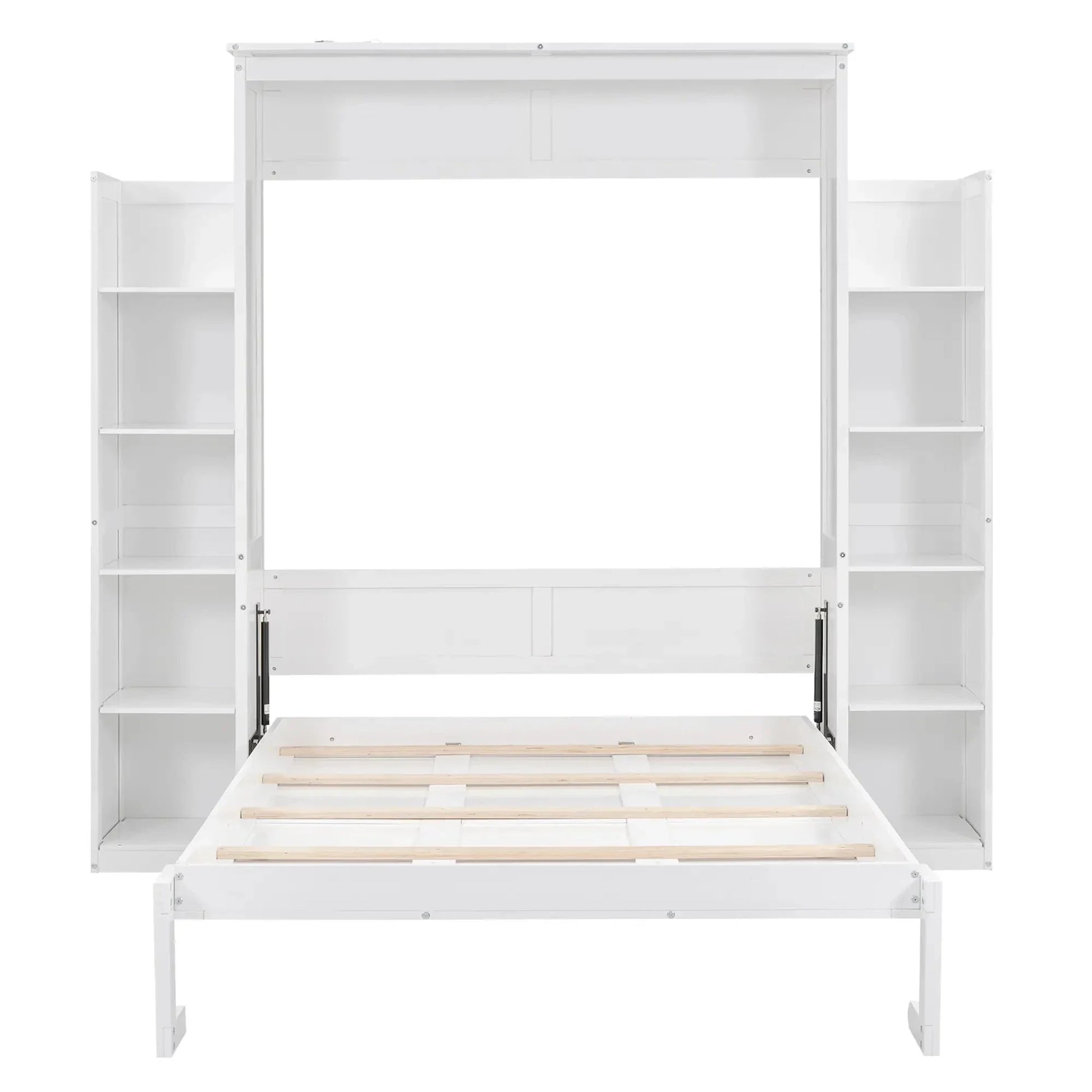 Aosom Murphy Wall Bed Murphy Wall Bed with Storage Shelves and LED Lights - Available in 2 Sizes and 2 Colours