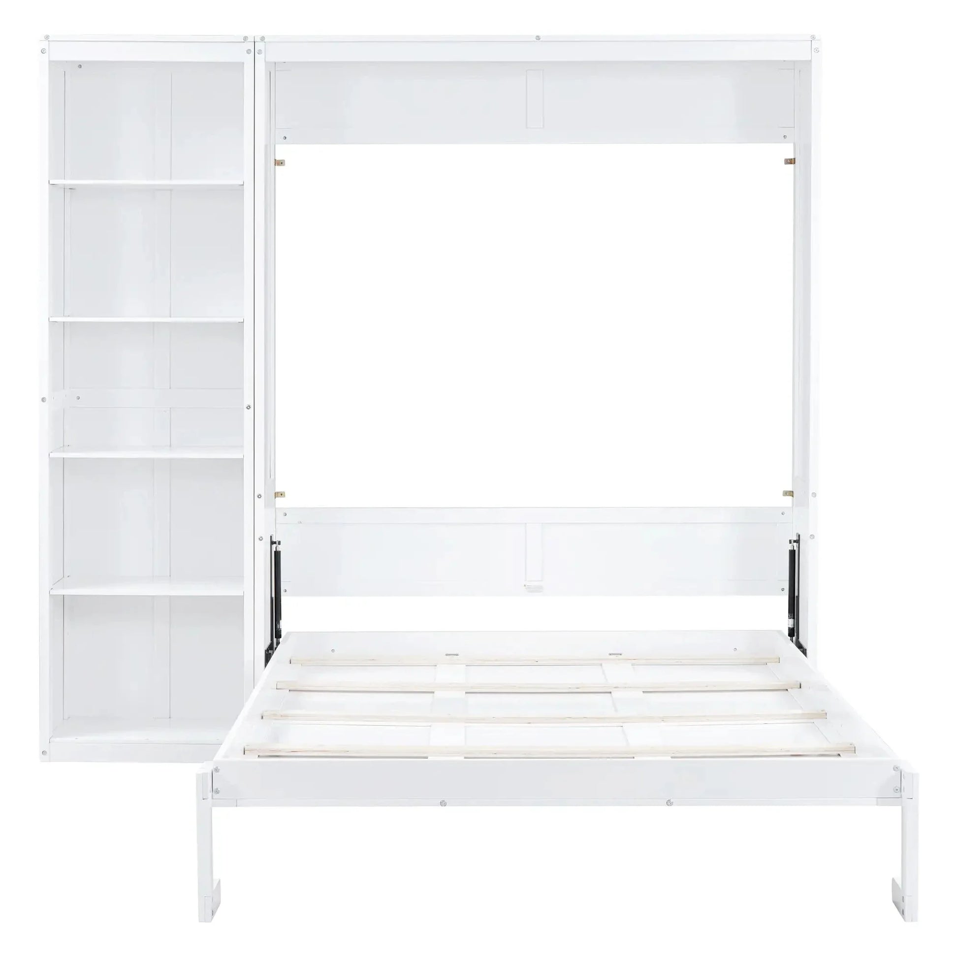Aosom Murphy Wall Bed Murphy Wall Bed with Storage Shelves - Available in 2 Sizes and 2 Colours