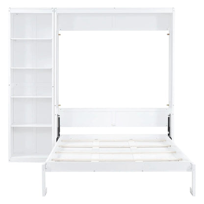 Aosom Murphy Wall Bed Murphy Wall Bed with Storage Shelves - Available in 2 Sizes and 2 Colours