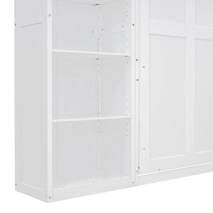 Aosom Murphy Wall Bed Murphy Wall Bed with Storage Shelves - Available in 2 Sizes and 2 Colours