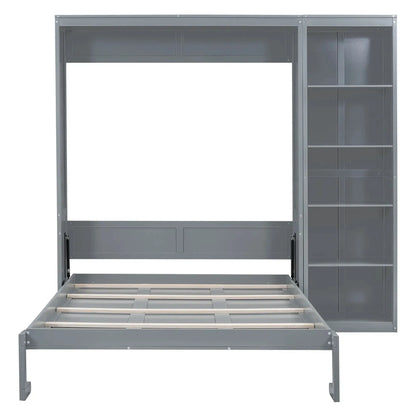 Aosom Murphy Wall Bed Murphy Wall Bed with Storage Shelves - Available in 2 Sizes and 2 Colours
