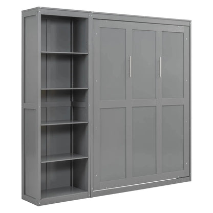 Aosom Murphy Wall Bed Murphy Wall Bed with Storage Shelves - Available in 2 Sizes and 2 Colours
