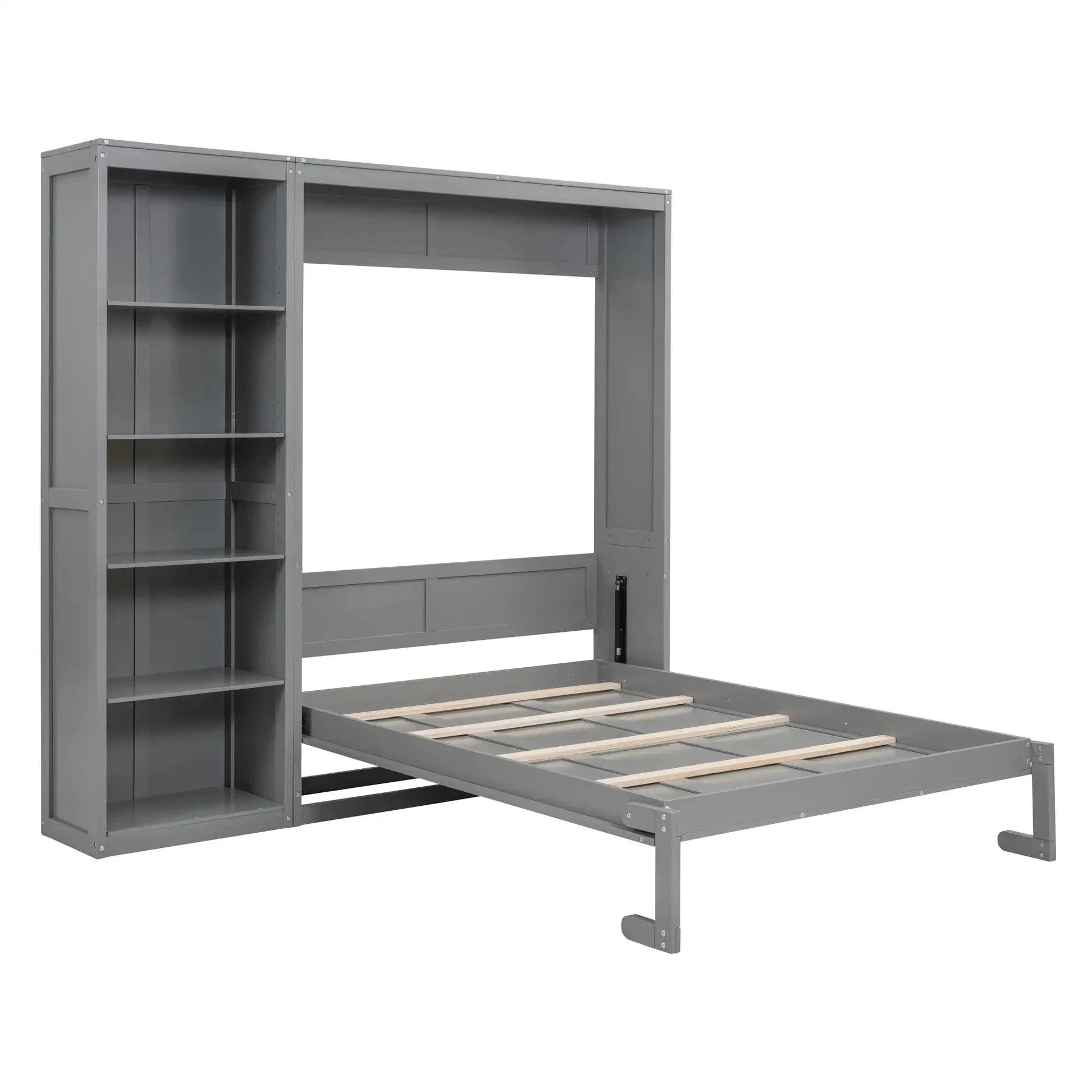 Aosom Murphy Wall Bed Murphy Wall Bed with Storage Shelves - Available in 2 Sizes and 2 Colours