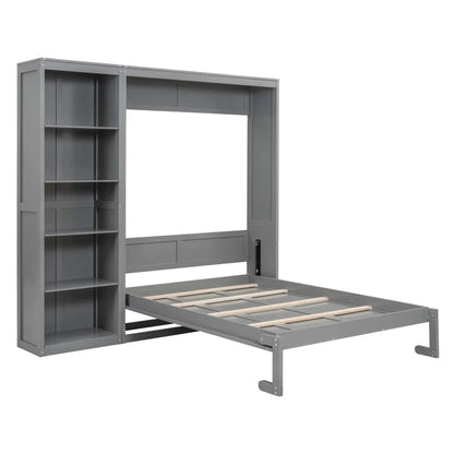 Aosom Murphy Wall Bed Murphy Wall Bed with Storage Shelves - Available in 2 Sizes and 2 Colours