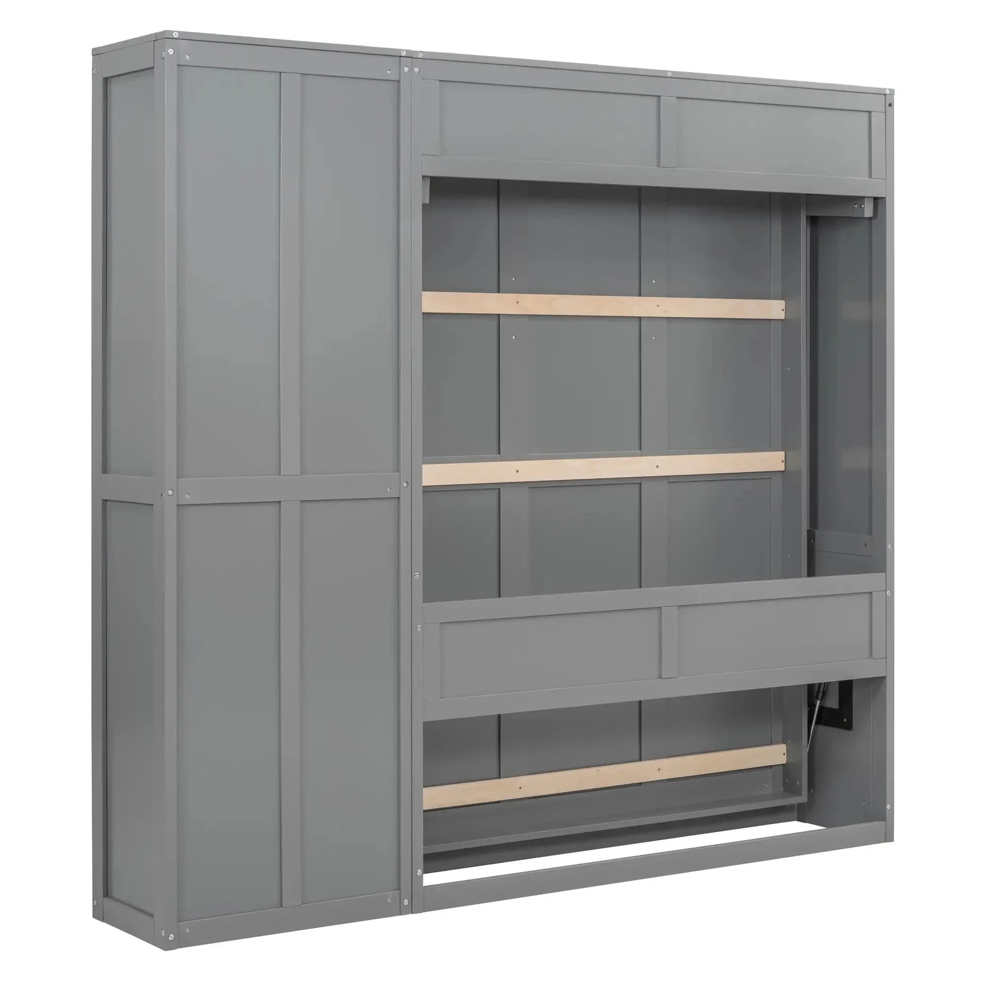 Aosom Murphy Wall Bed Murphy Wall Bed with Storage Shelves - Available in 2 Sizes and 2 Colours