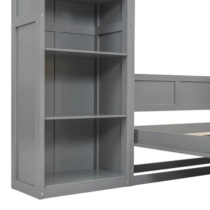 Aosom Murphy Wall Bed Murphy Wall Bed with Storage Shelves - Available in 2 Sizes and 2 Colours