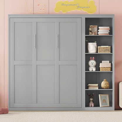 Aosom Murphy Wall Bed Murphy Wall Bed with Storage Shelves - Available in 2 Sizes and 2 Colours
