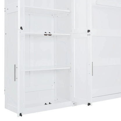 Aosom Murphy Wall Bed Queen Size Murphy Wall Bed with Storage - Available in 2 Colours